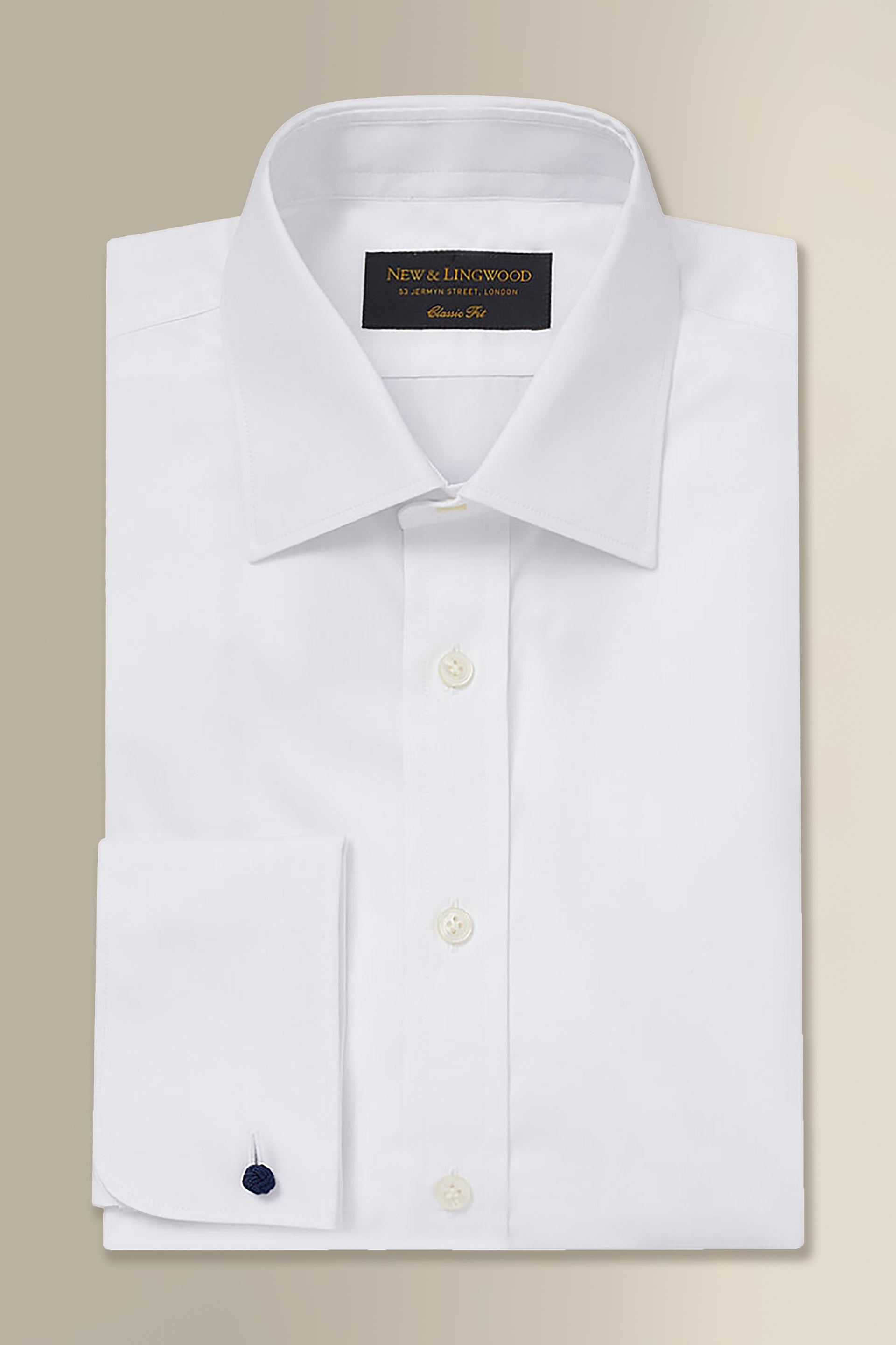 White St James' Collar Classic Fit Double Cuff Poplin Shirt