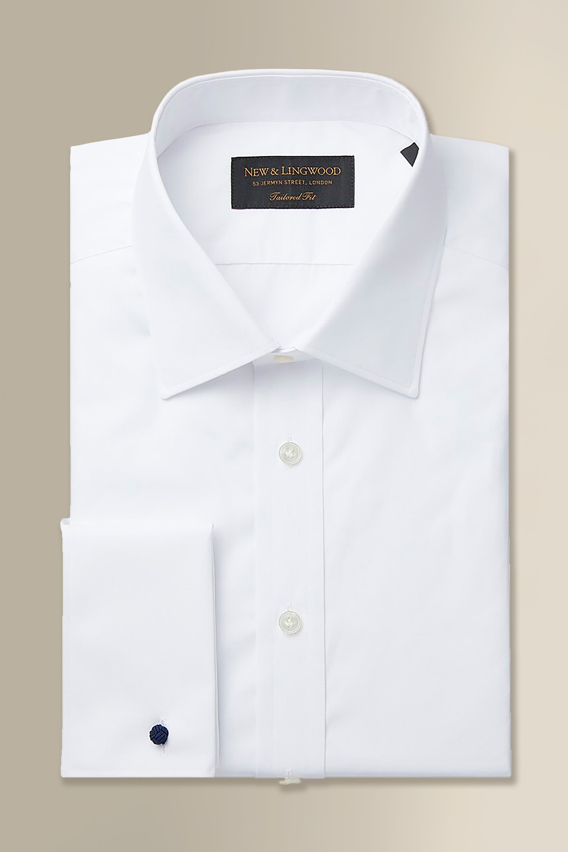 White St James' Collar Tailored Fit Double Cuff Poplin Shirt