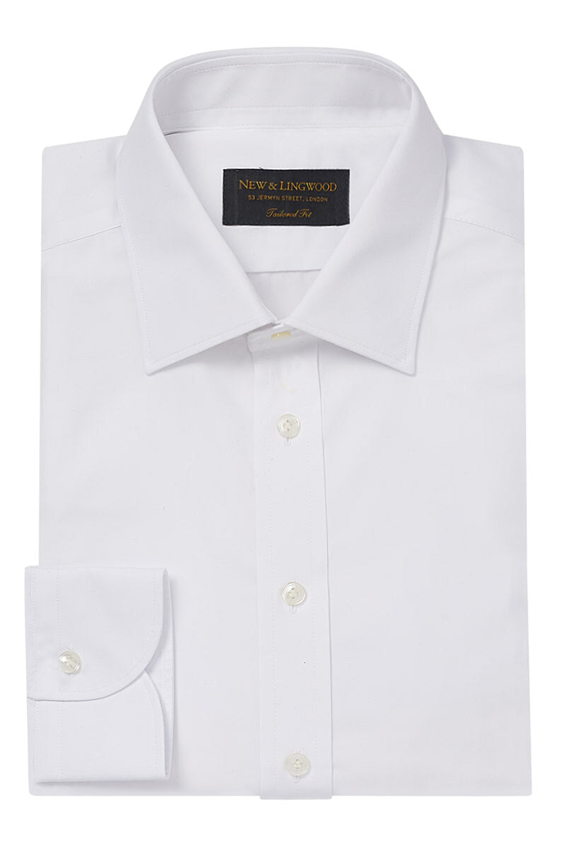 White Poplin St James's Collar Tailored Fit Single Cuff Shirt