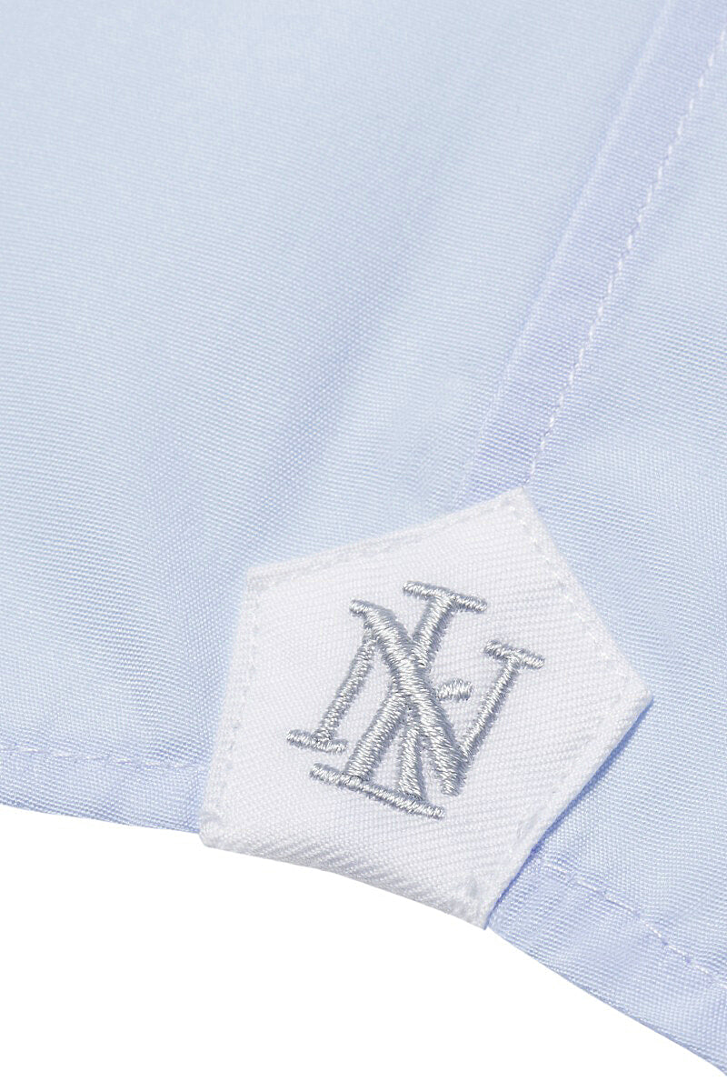 Pale Blue Poplin Cutaway Collar Tailored Fit Single Cuff Shirt