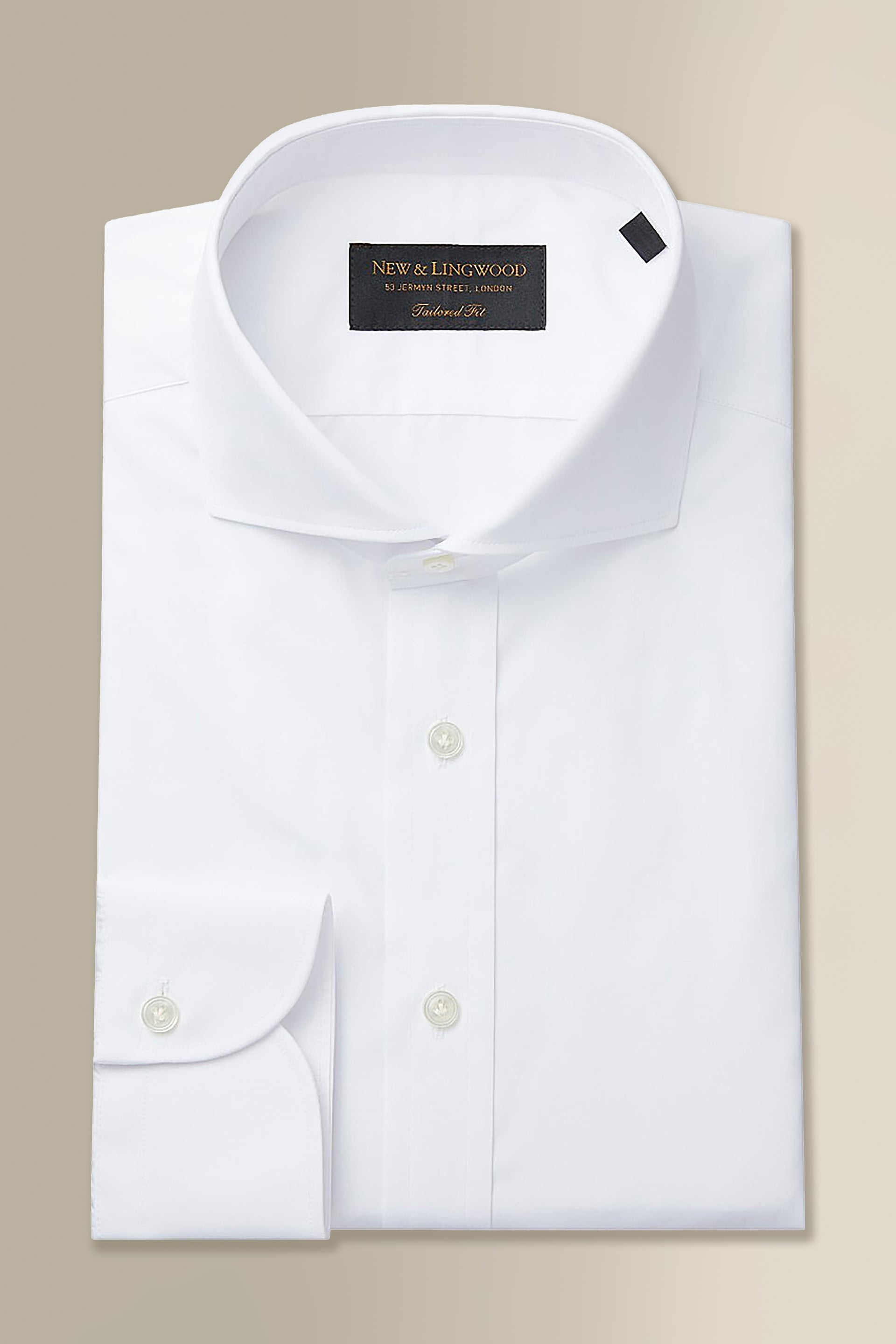 White Cutaway Collar Tailored Fit Single Cuff Poplin Shirt