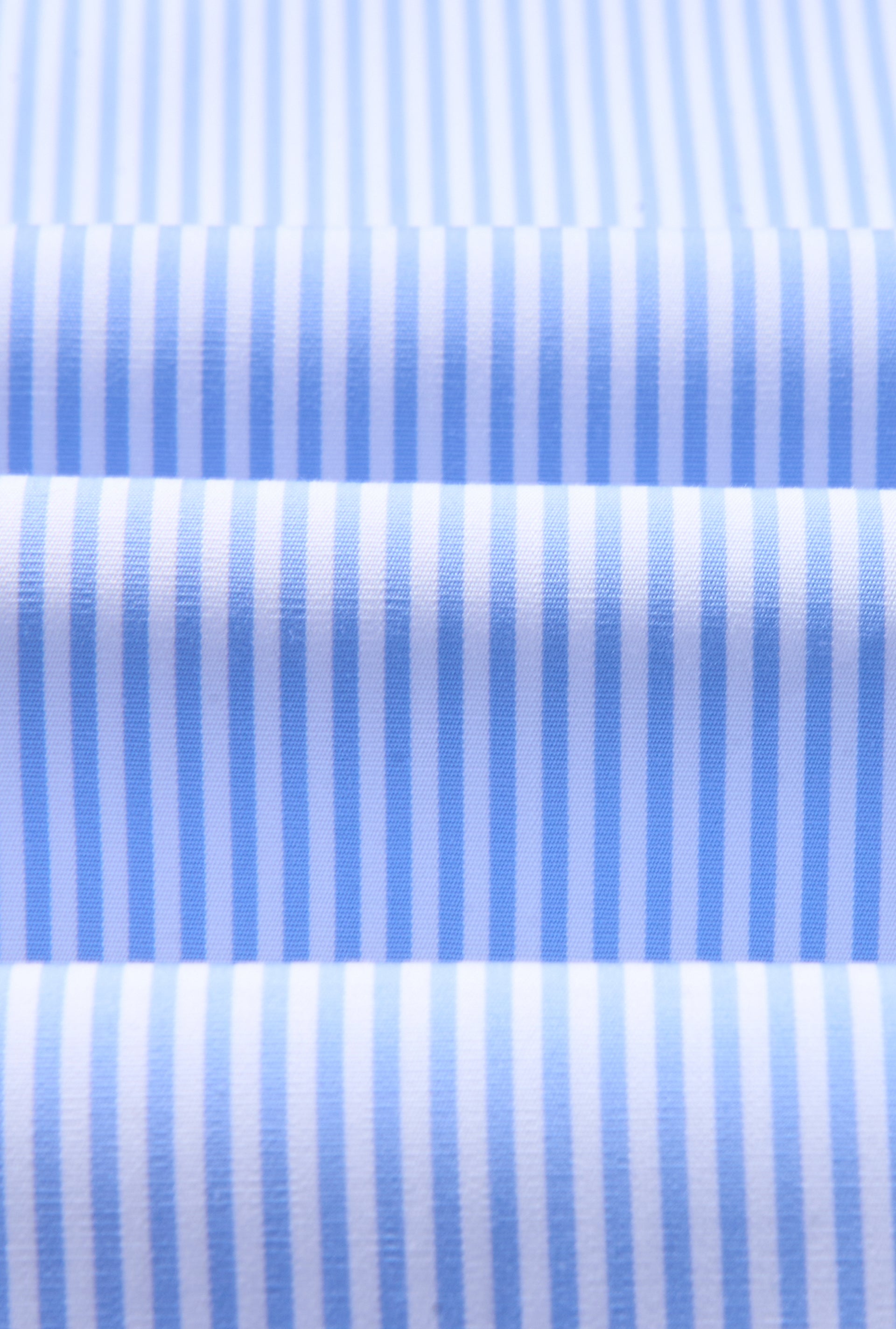Blue & White Candy Stripe St James' Collar Tailored Fit Single Cuff Poplin Shirt