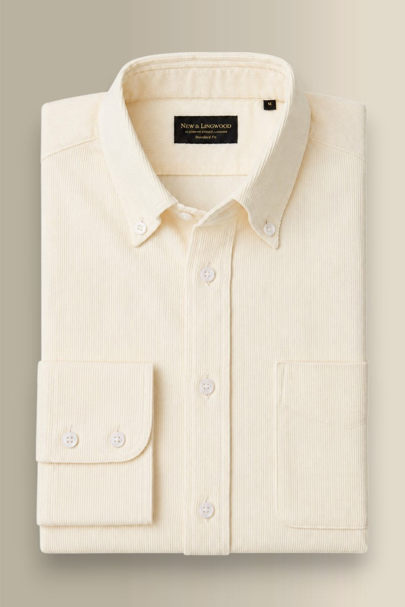 Cream Needlecord Salcombe Shirt