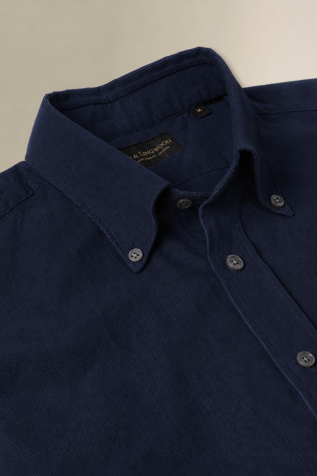 Navy Needlecord Salcombe Shirt