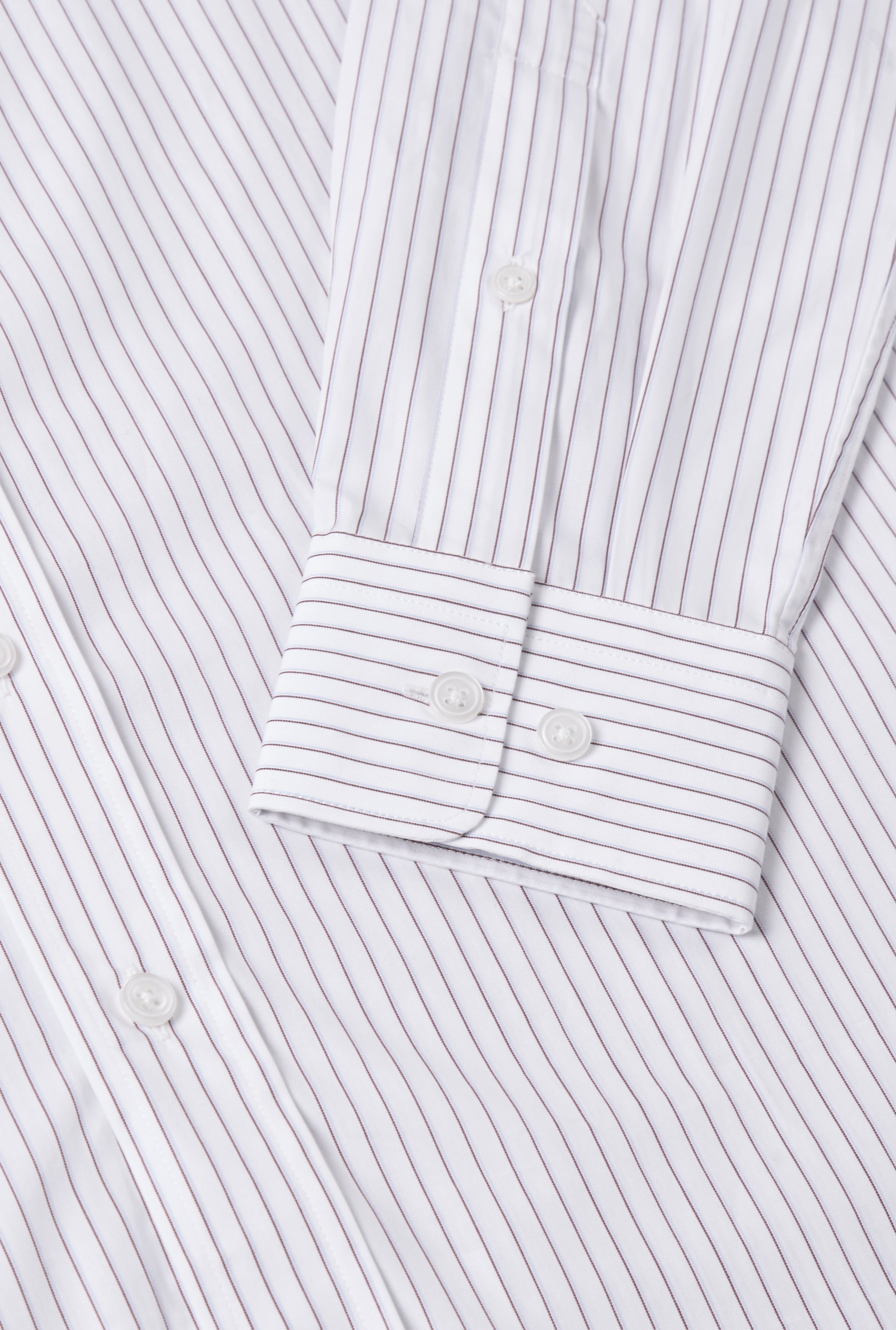 Burgundy & Sky Pinstripe St James' Collar Tailored Fit Poplin Shirt