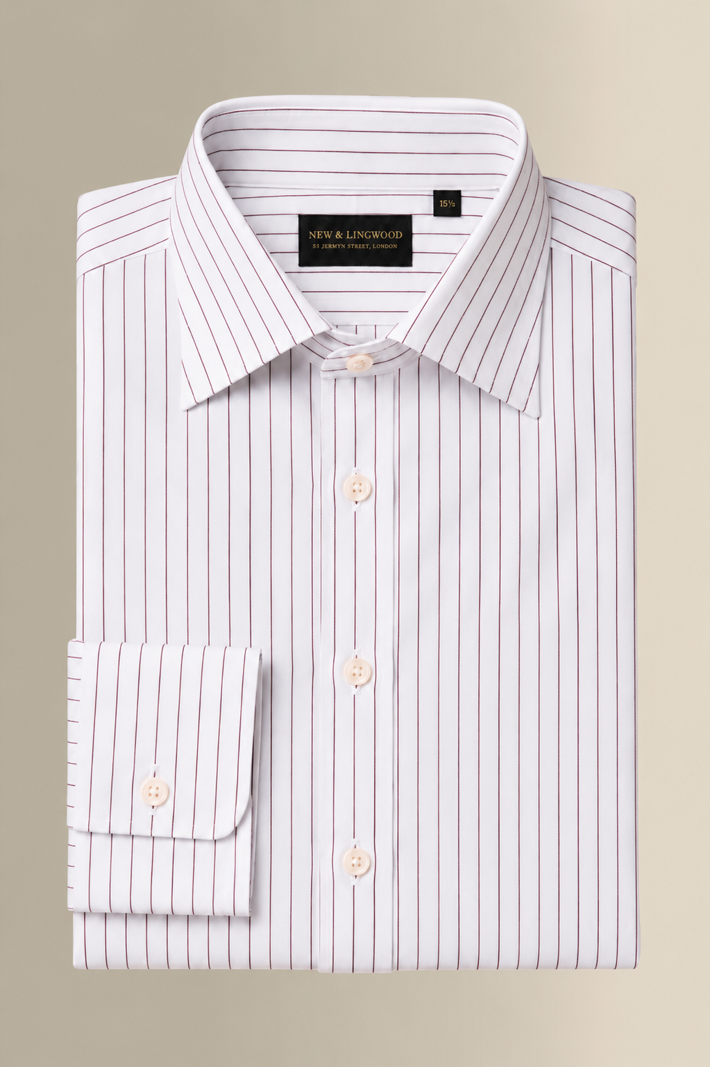 Burgundy & Sky Pinstripe St James' Collar Tailored Fit Poplin Shirt