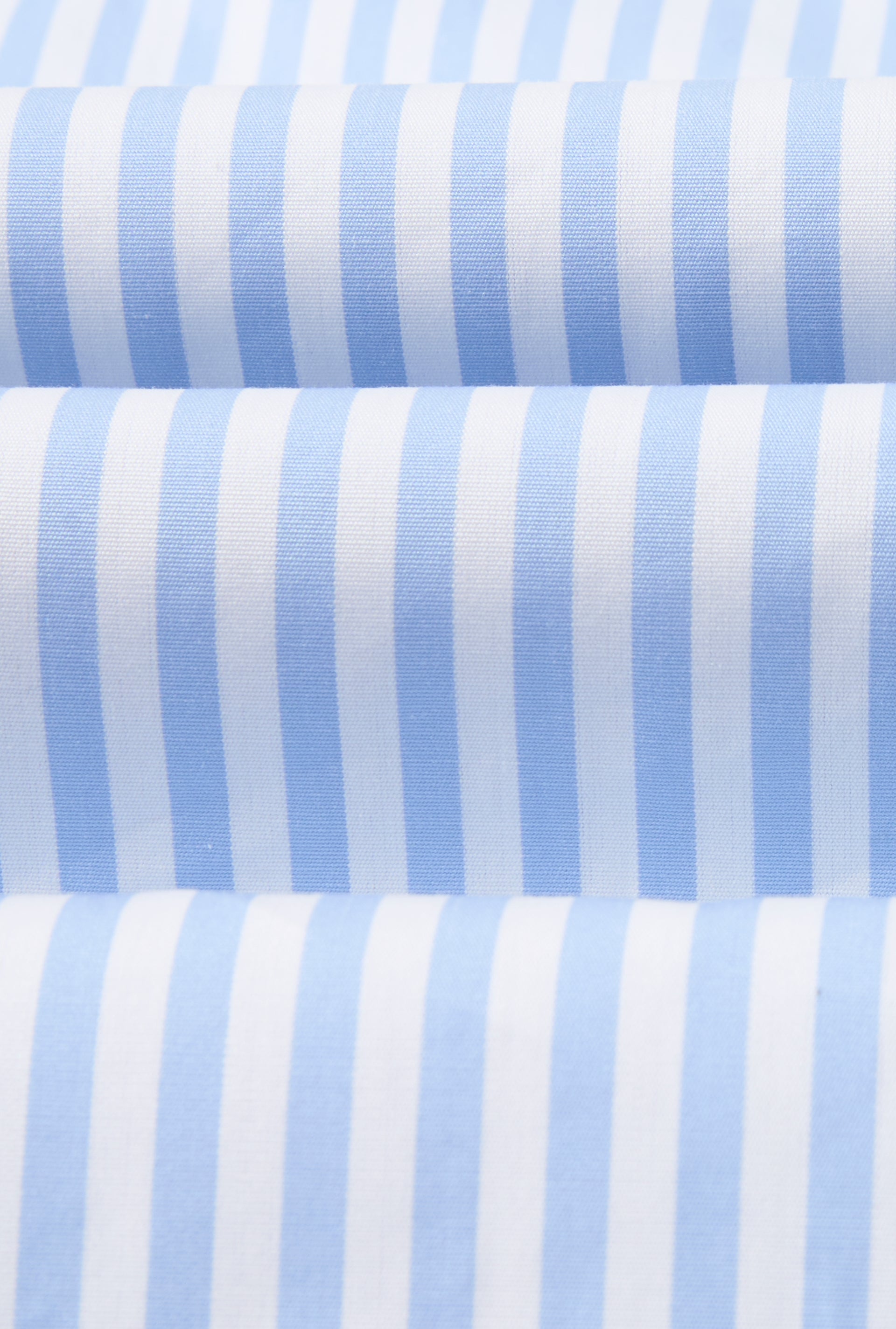 White & Blue Candy Stripe St James' Collar Tailored Fit Poplin Shirt