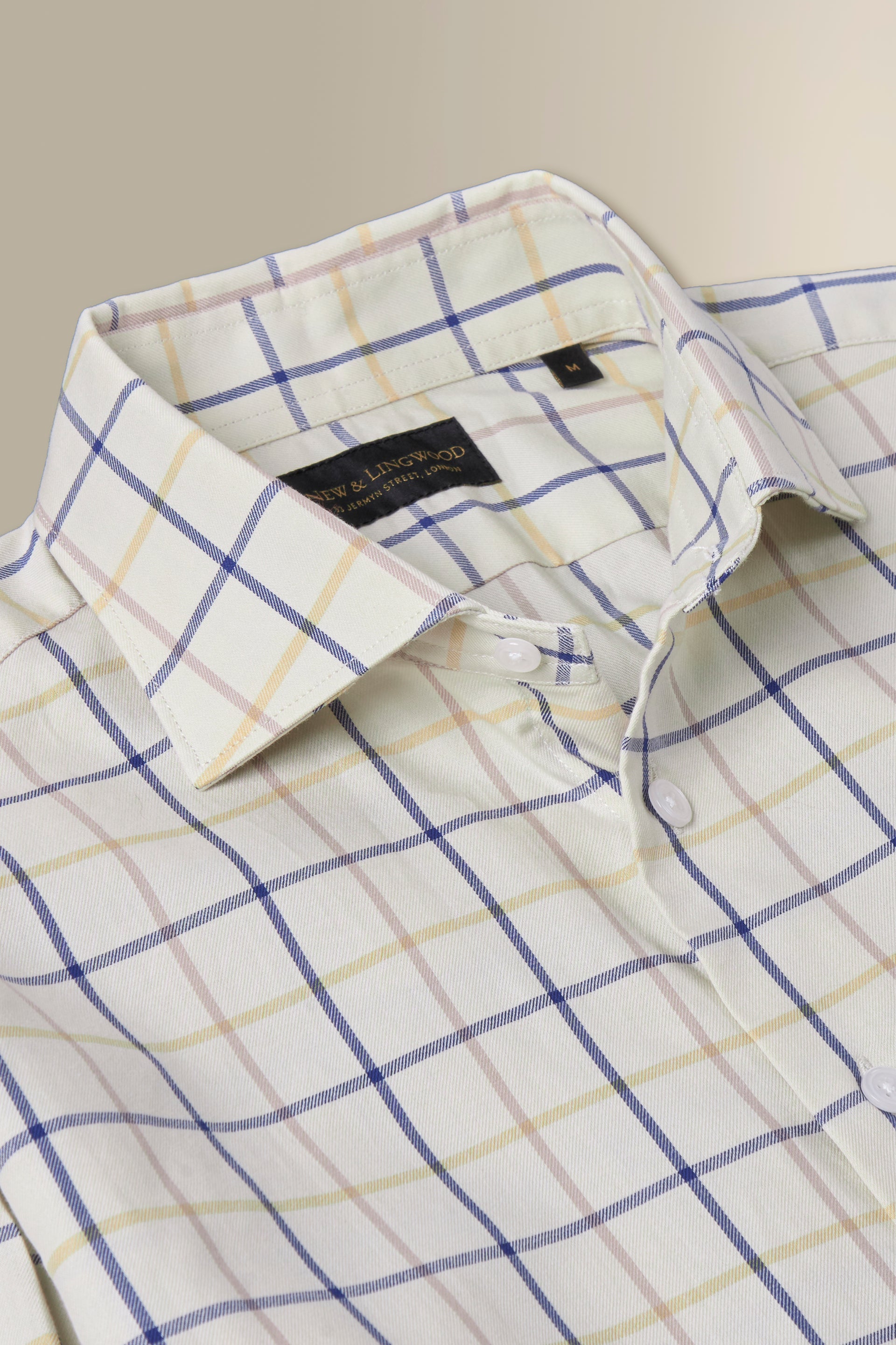 Navy & Tan Tattersall Check Cutaway Collar Standard Fit Shirt