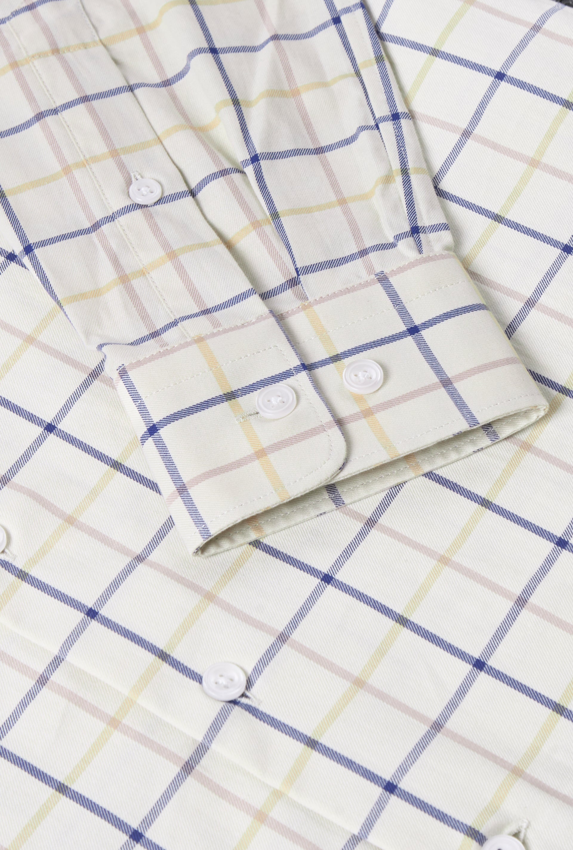 Navy & Tan Tattersall Check Cutaway Collar Standard Fit Shirt
