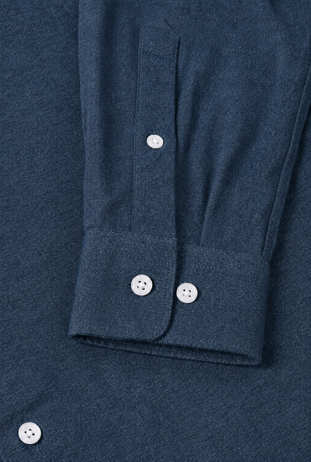 Navy Cutaway Collar Standard Fit Brushed Cotton Shirt