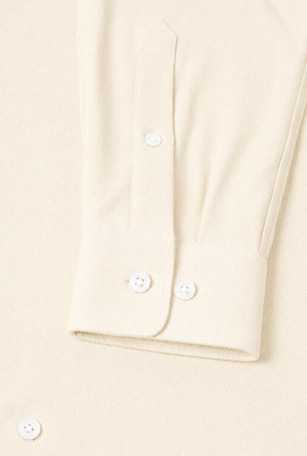 Cream Cutaway Collar Standard Fit Brushed Cotton Shirt