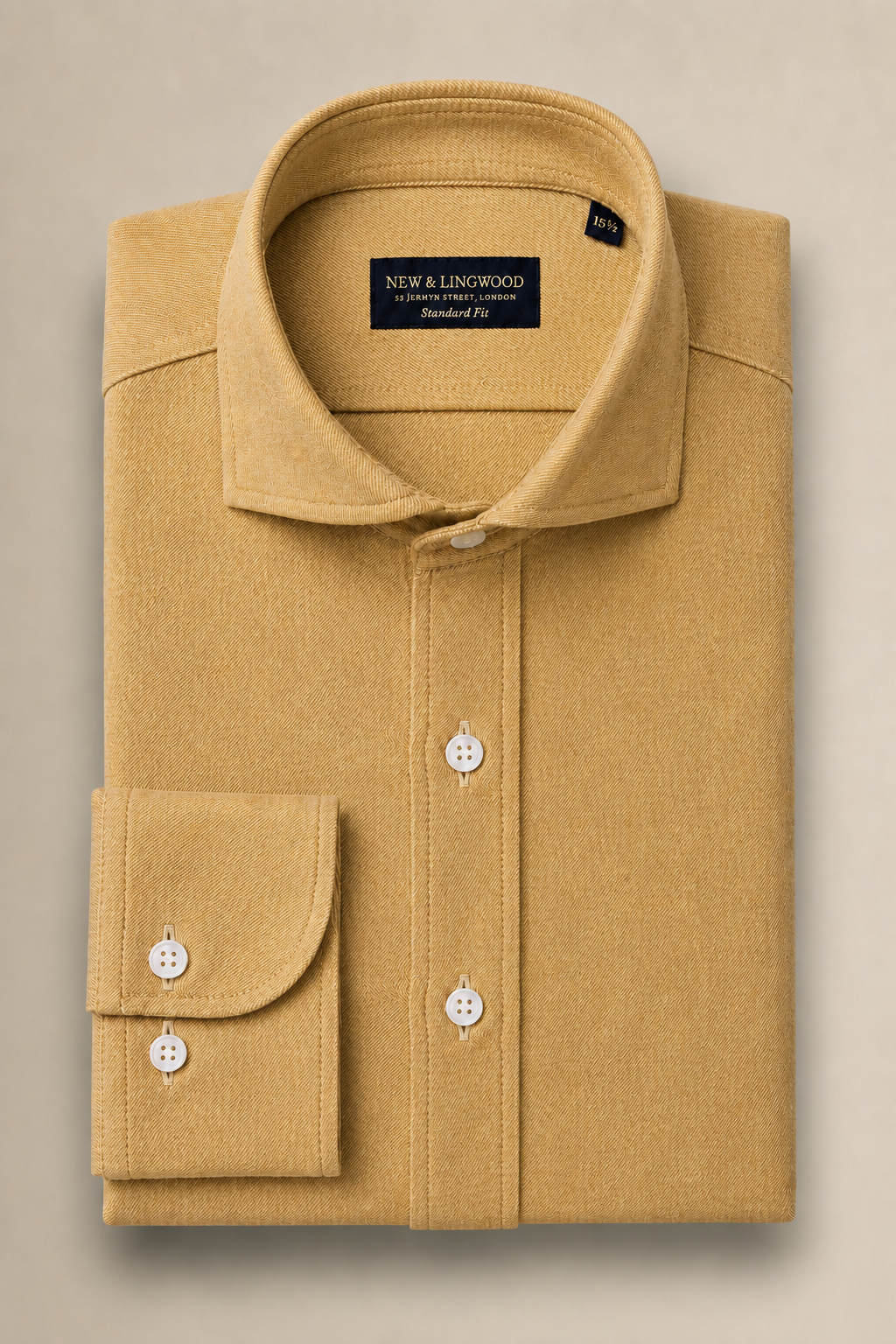 Yellow Cutaway Collar Standard Fit Flannel Shirt