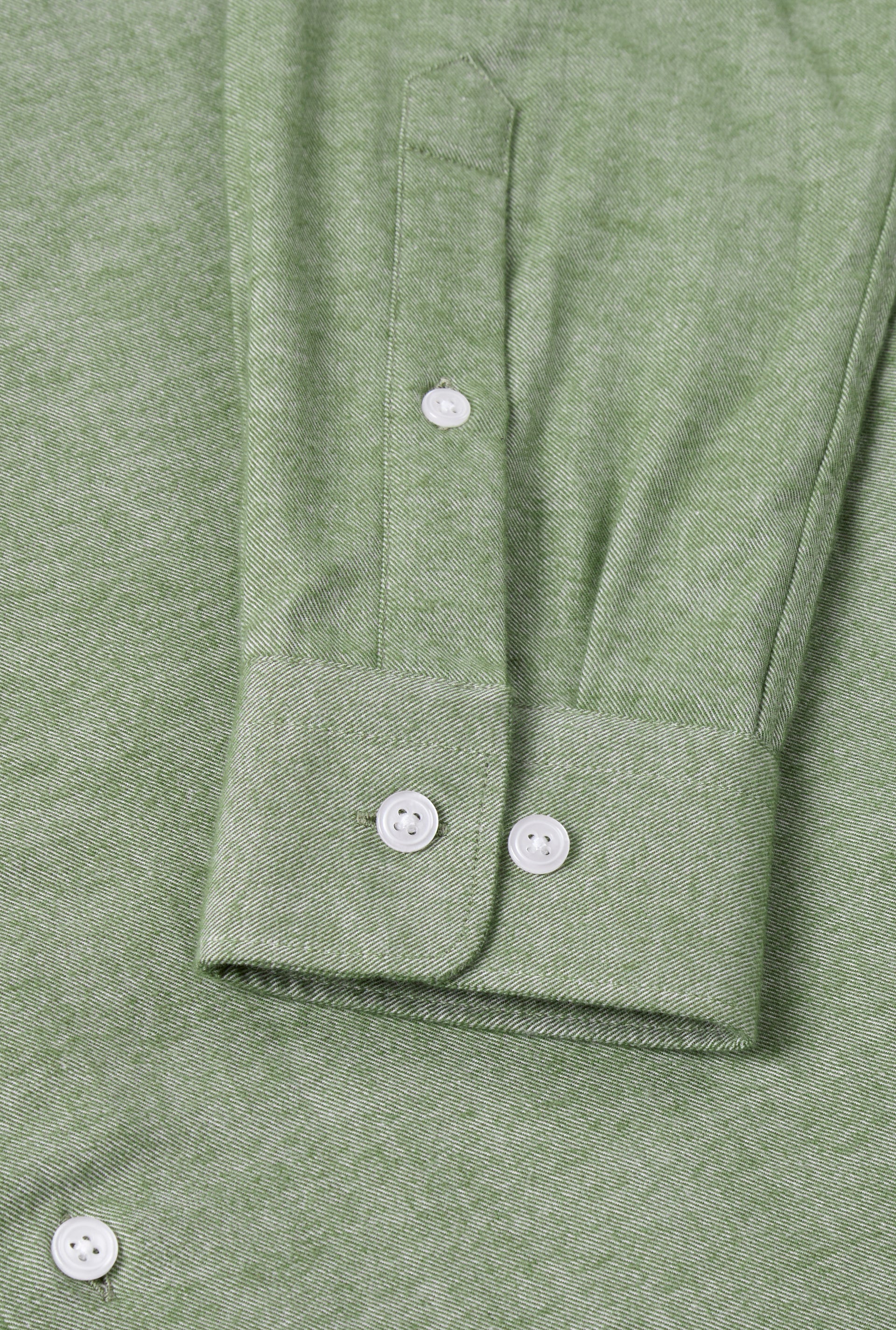 Green Cutaway Collar Standard Fit Brushed Cotton Shirt