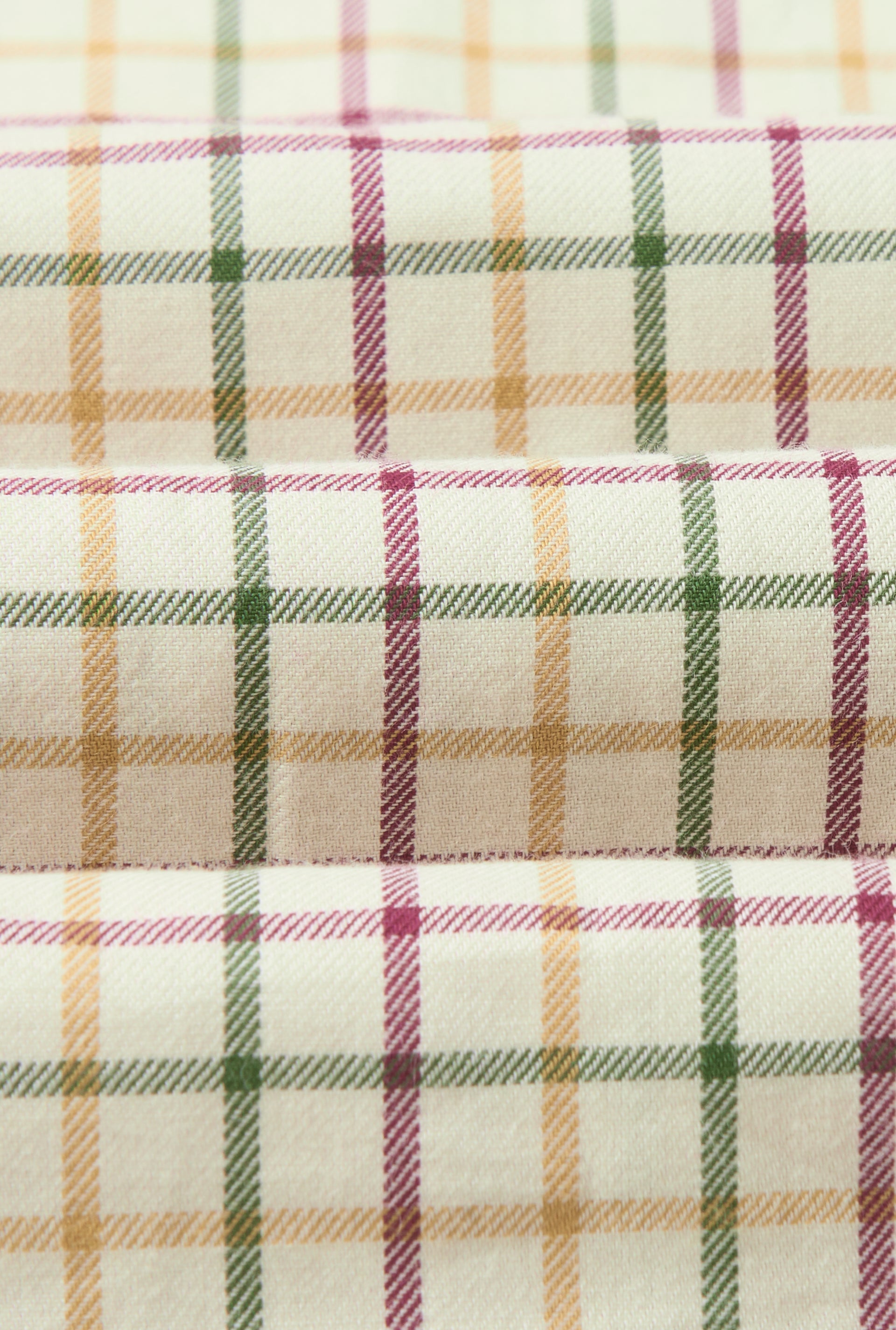 Tan & Olive Tattersall Check Cutaway Collar Standard Fit Shirt