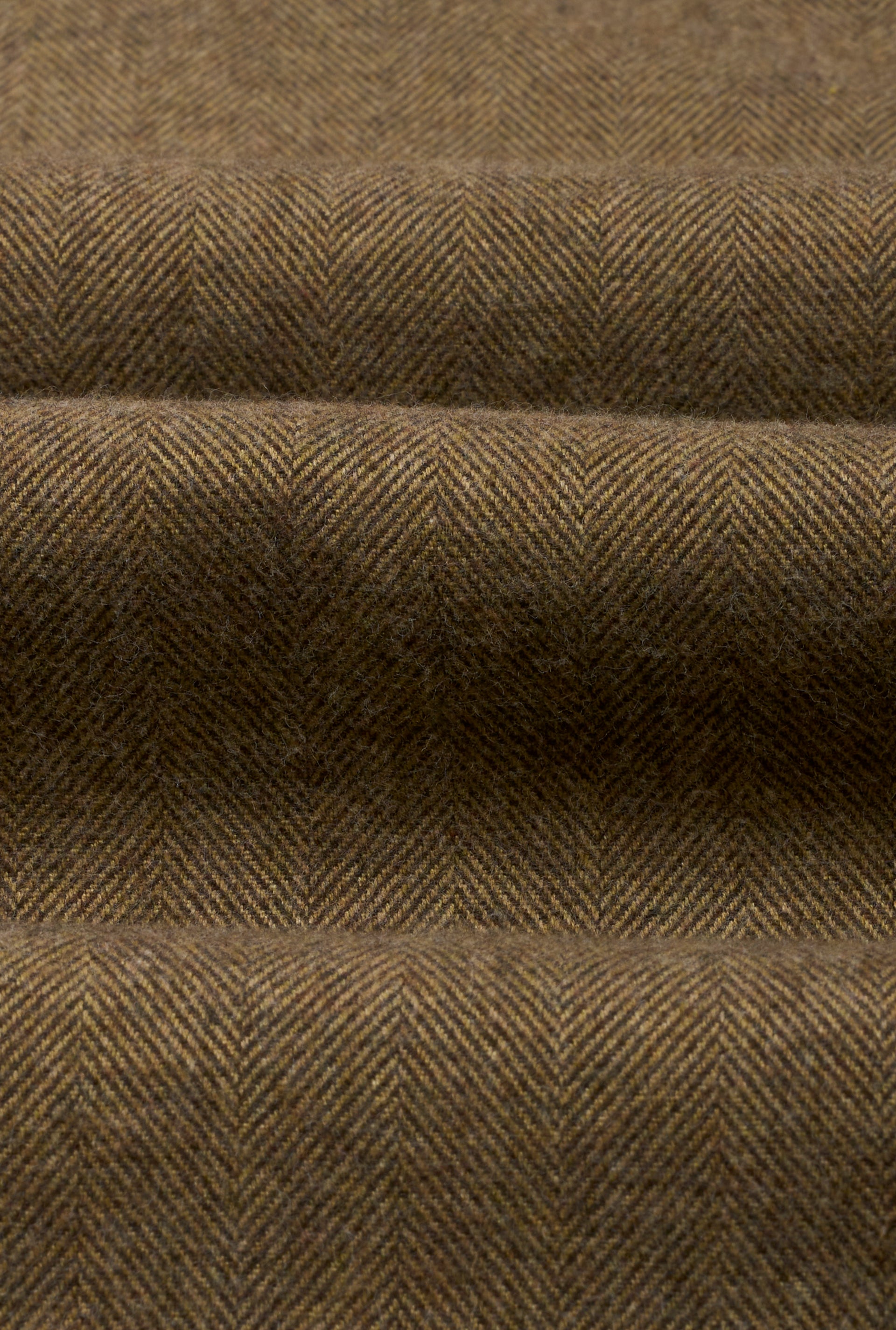 Khaki Herringbone Cutaway Collar Standard Fit Flannel Shirt