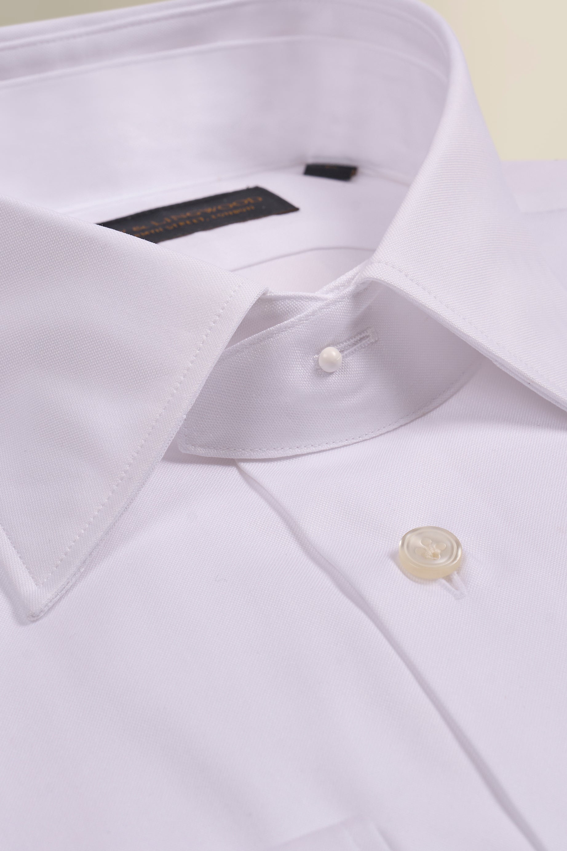 White Detachable Collar Standard Fit Oxford Shirt