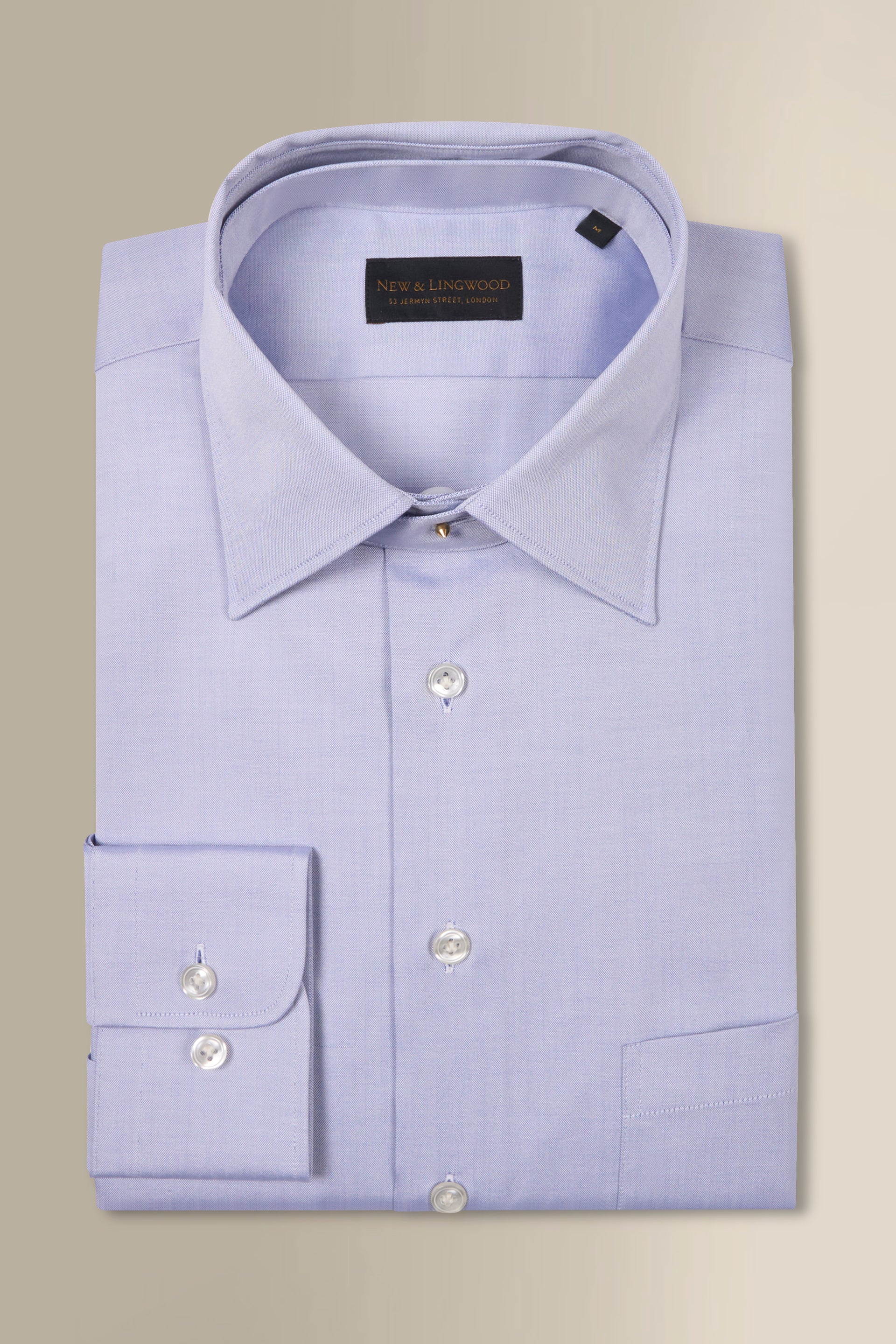 Blue Detachable Collar Standard Fit Oxford Shirt