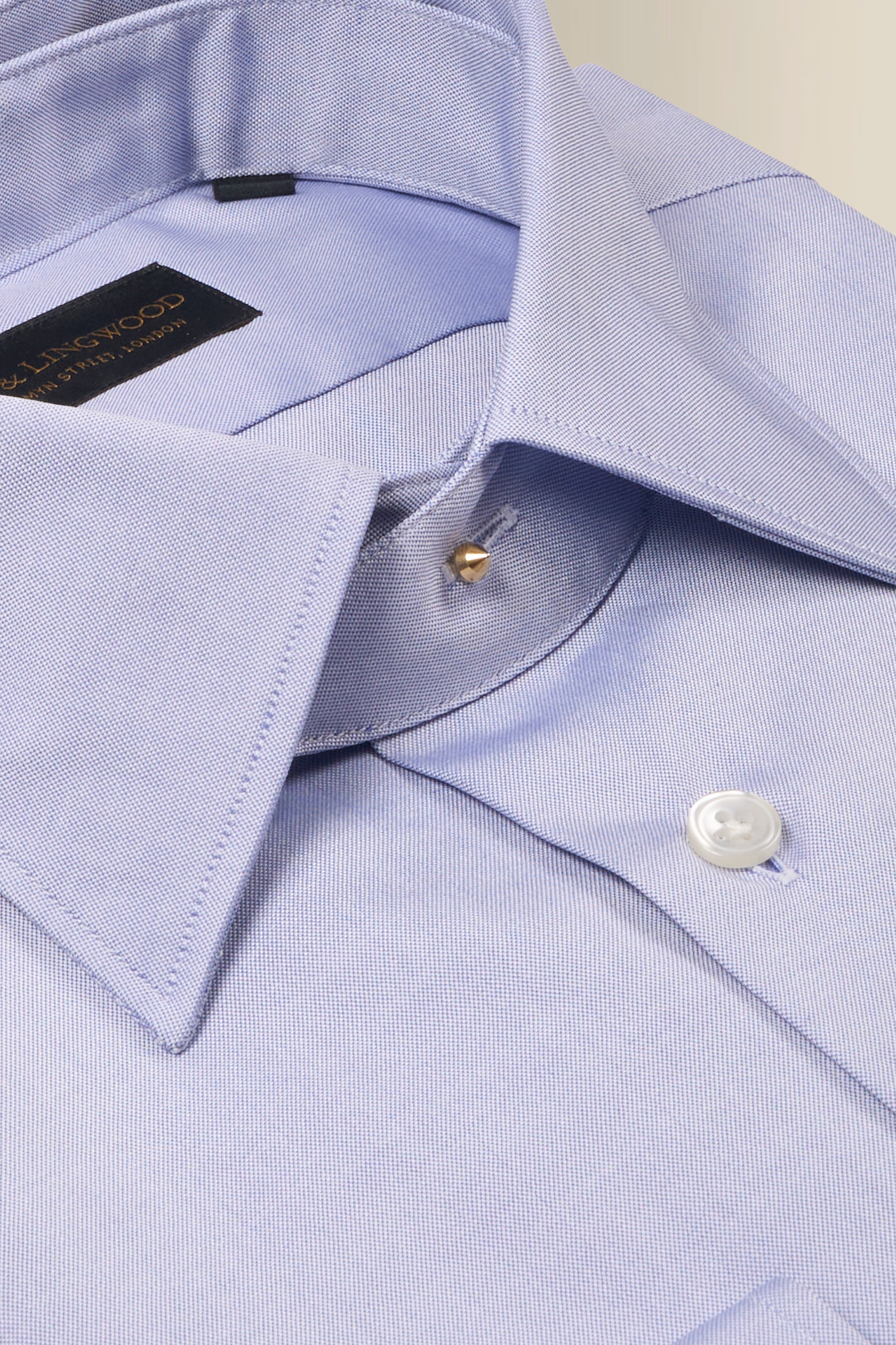 Blue Detachable Collar Standard Fit Oxford Shirt