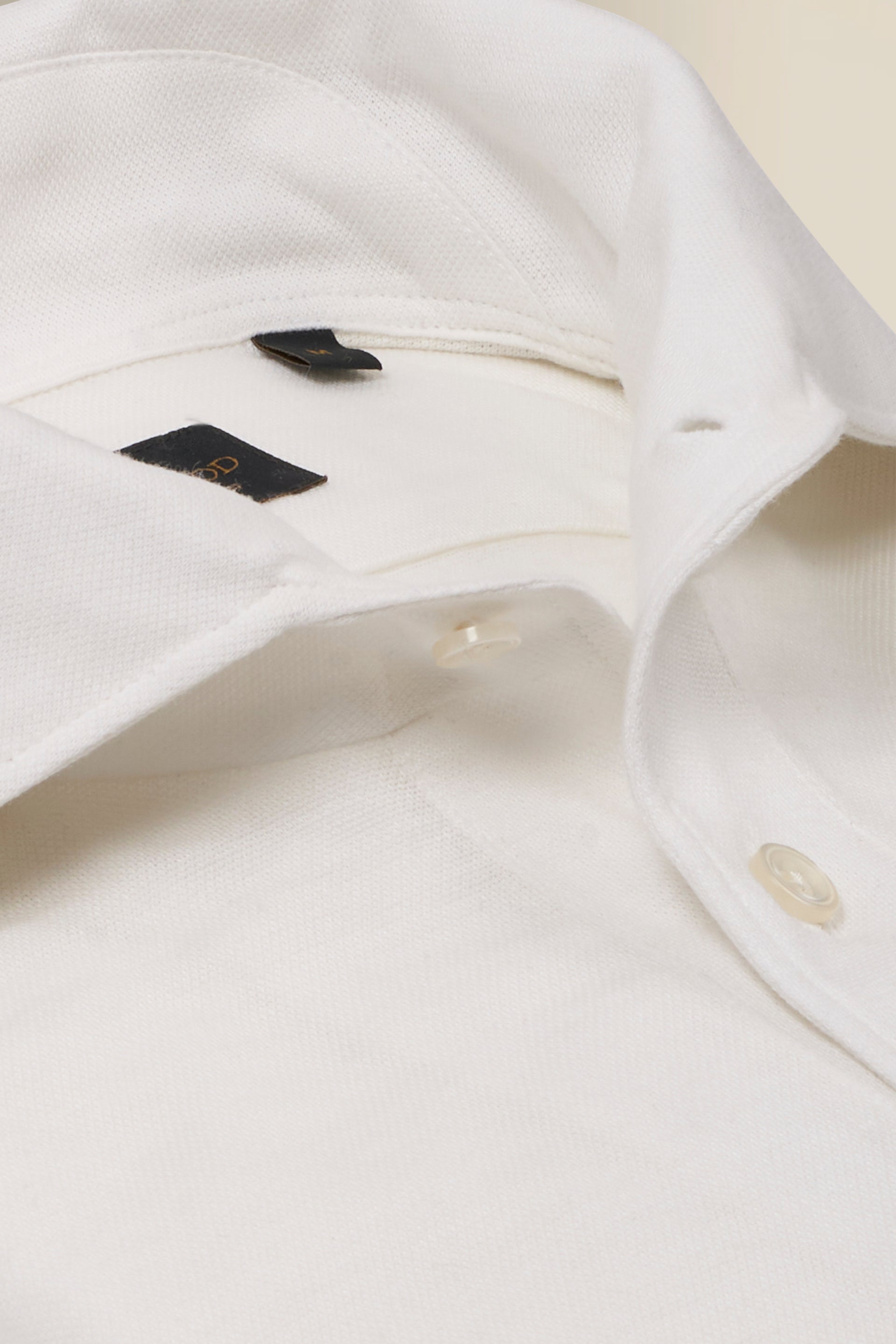 White One Piece Collar Cotton & Cashmere Popover Shirt