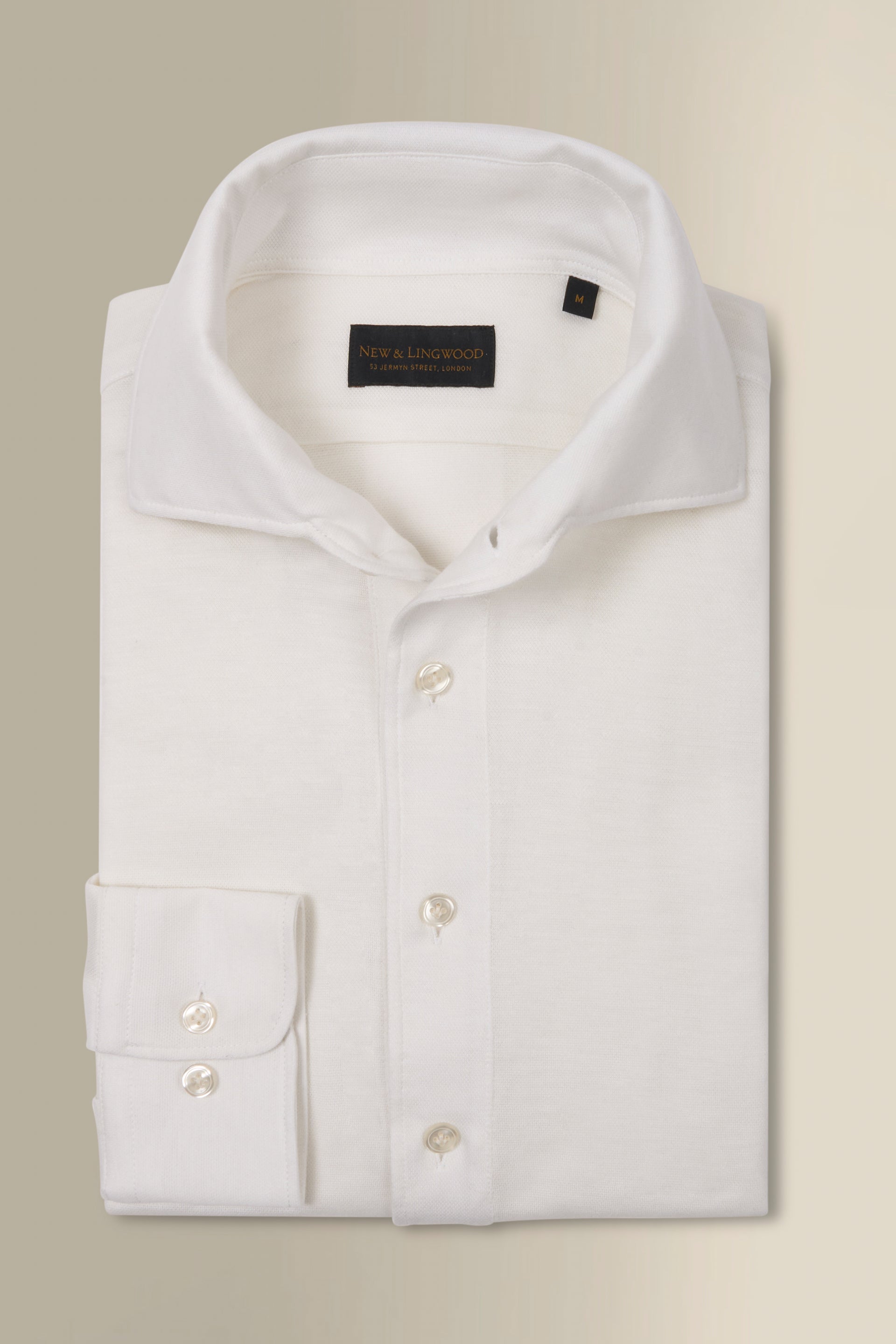 White One Piece Collar Cotton & Cashmere Popover Shirt