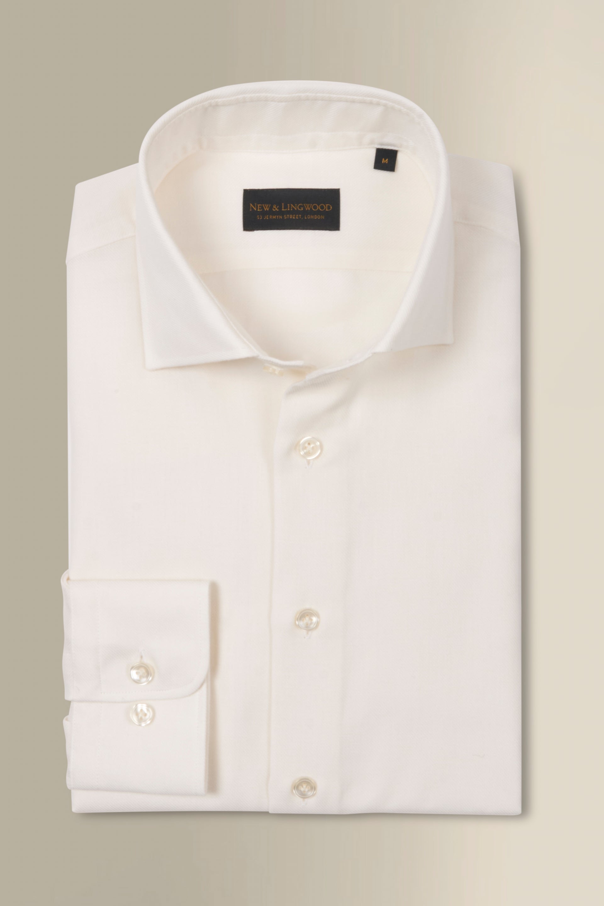 White Cutaway Collar Standard Fit  Cotton & Cashmere Shirt
