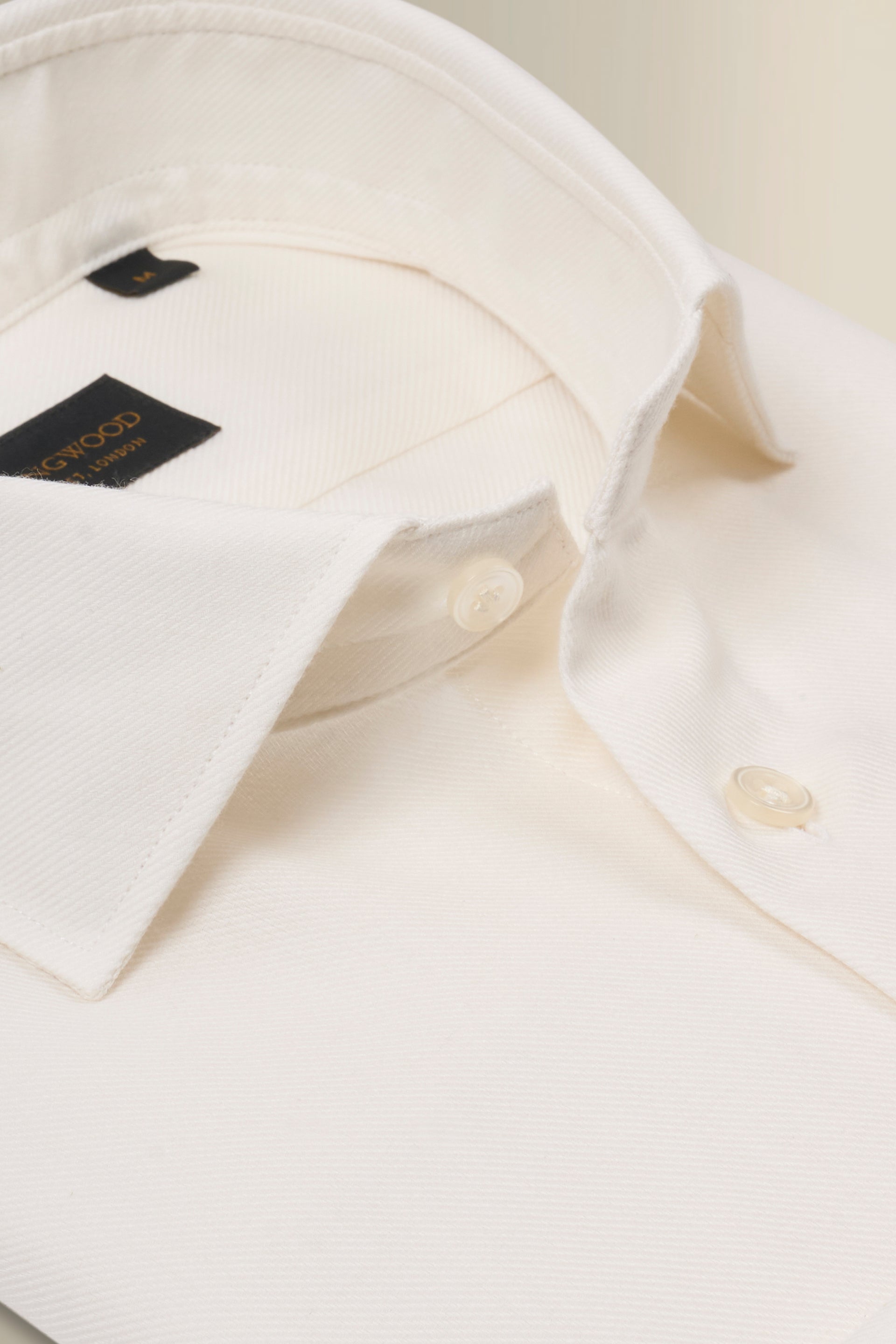 White Cutaway Collar Standard Fit Cotton & Cashmere Shirt
