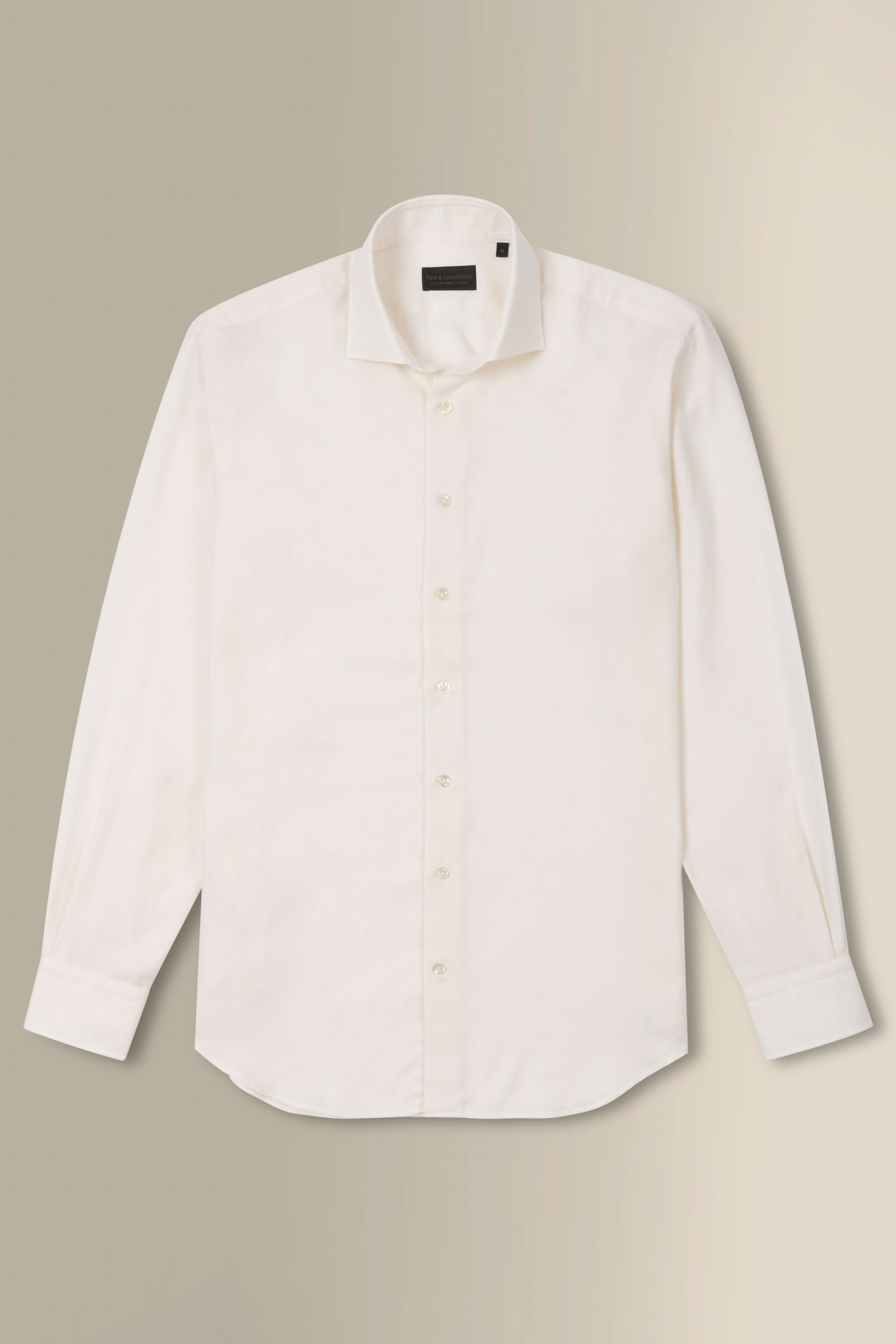 White Cutaway Collar Standard Fit Cotton & Cashmere Shirt