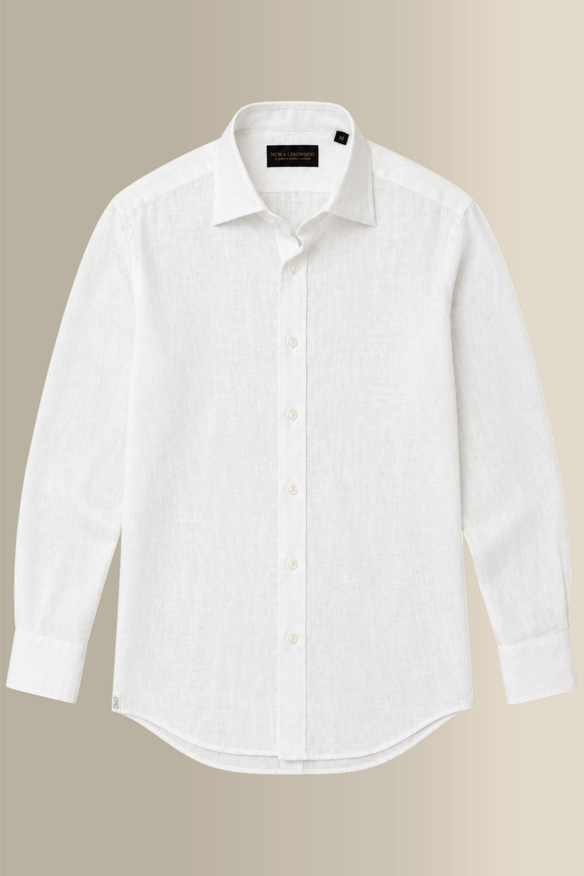 Ivory Cutaway Collar Standard Fit Single Cuff Linen Shirt