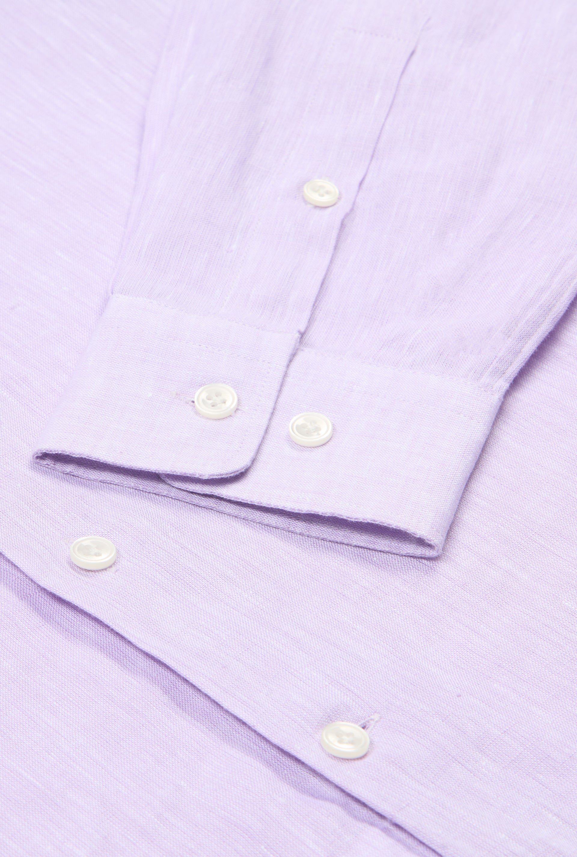 Lilac Cutaway Collar Standard Fit Single Cuff Linen Shirt