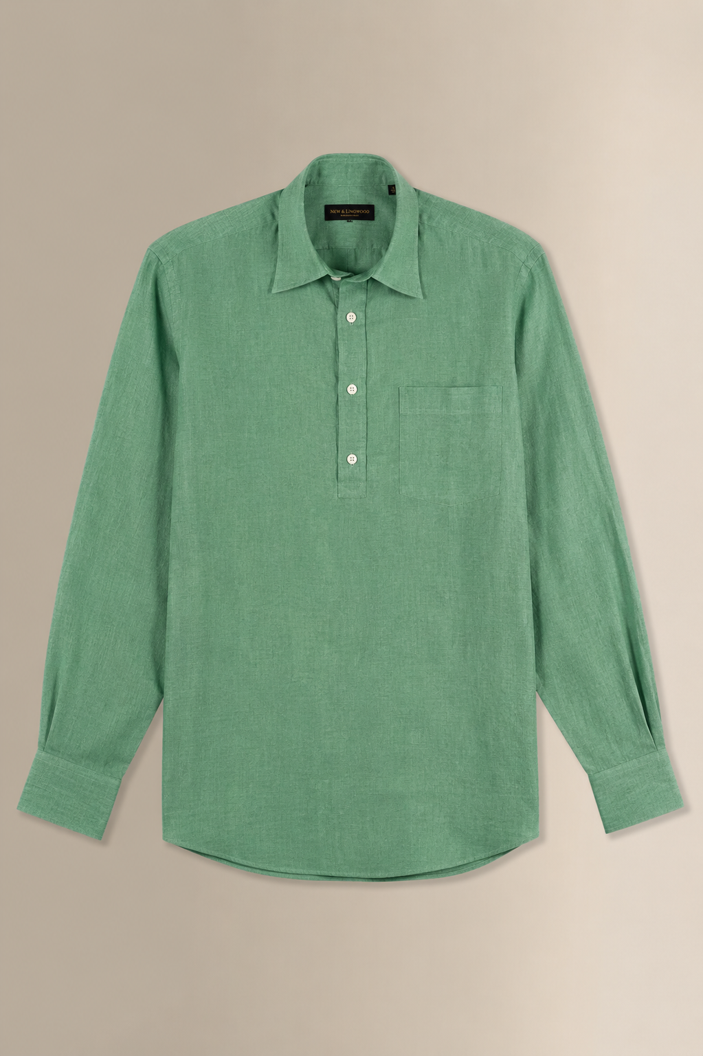 Green Linen Popover Shirt