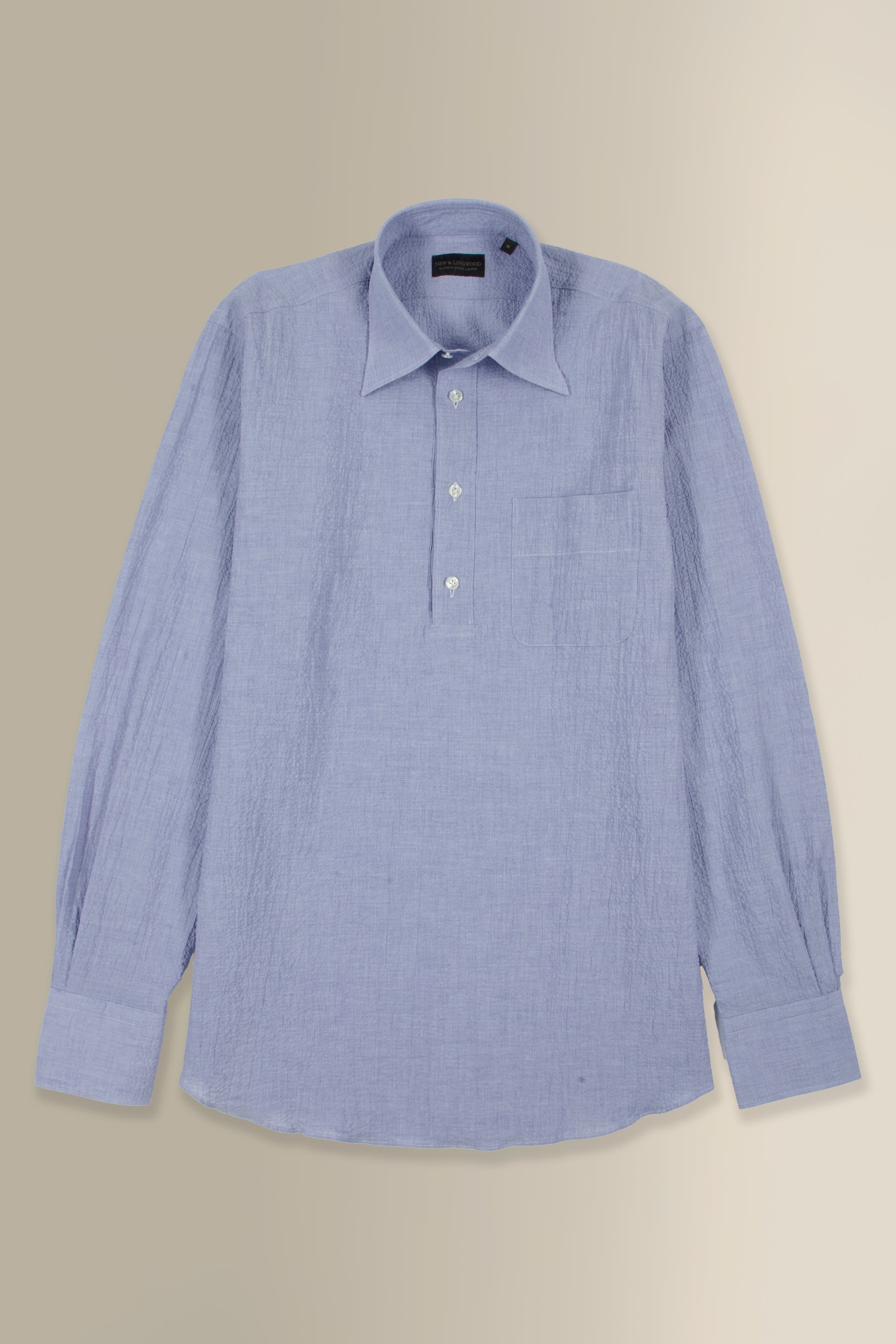 Blue Seersucker Popover Shirt