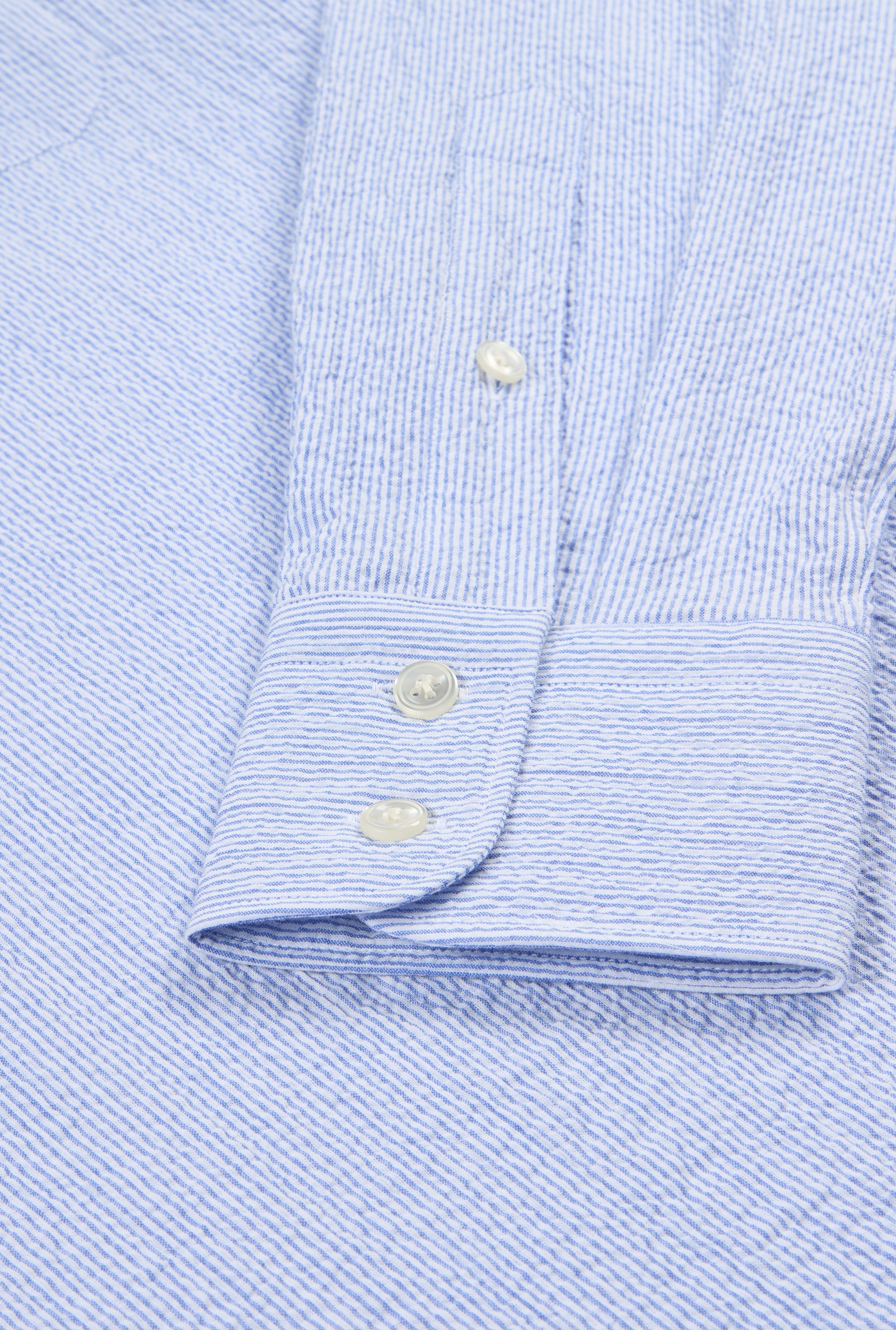 Navy & White Stripe Seersucker Popover Shirt
