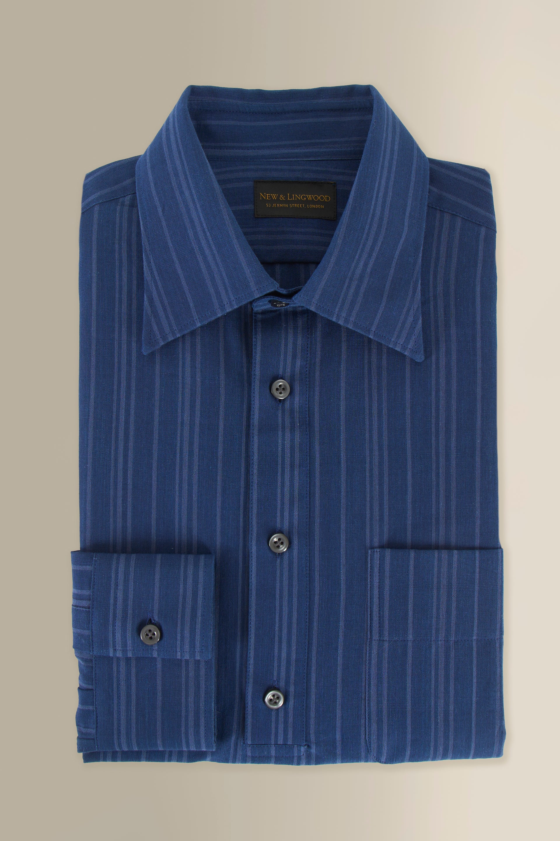 Navy Stripe Madras Popover Shirt