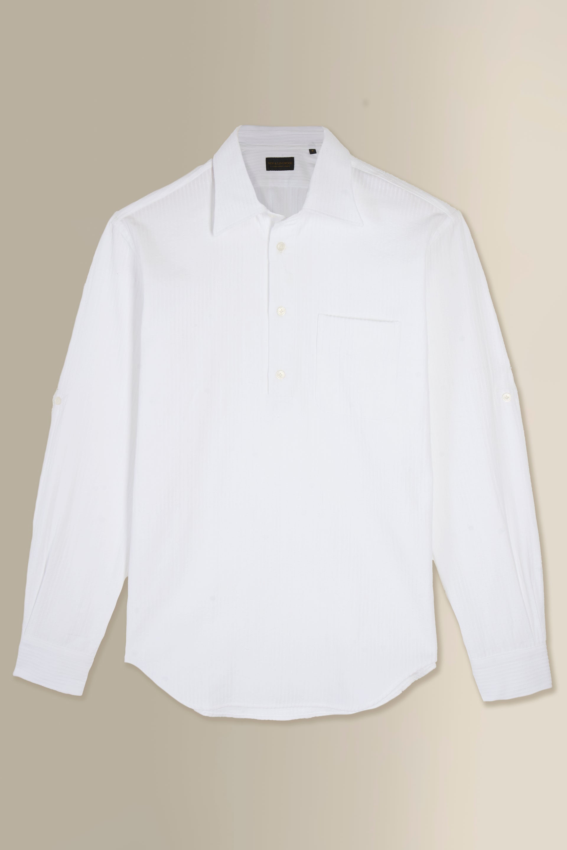 White Stripe Madras Popover Shirt