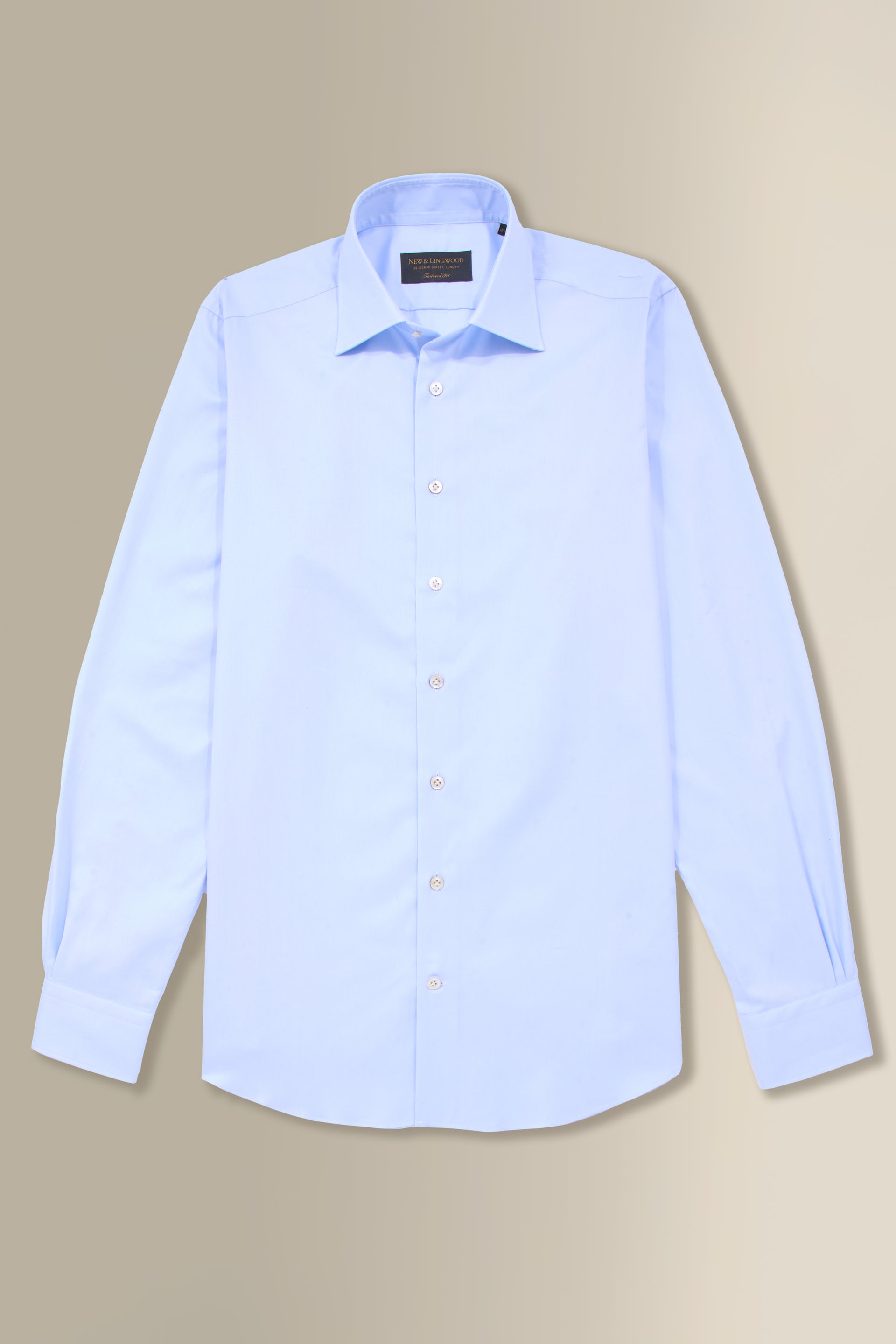 Blue St James' Collar Tailored Fit Single Cuff Oxford Shirt