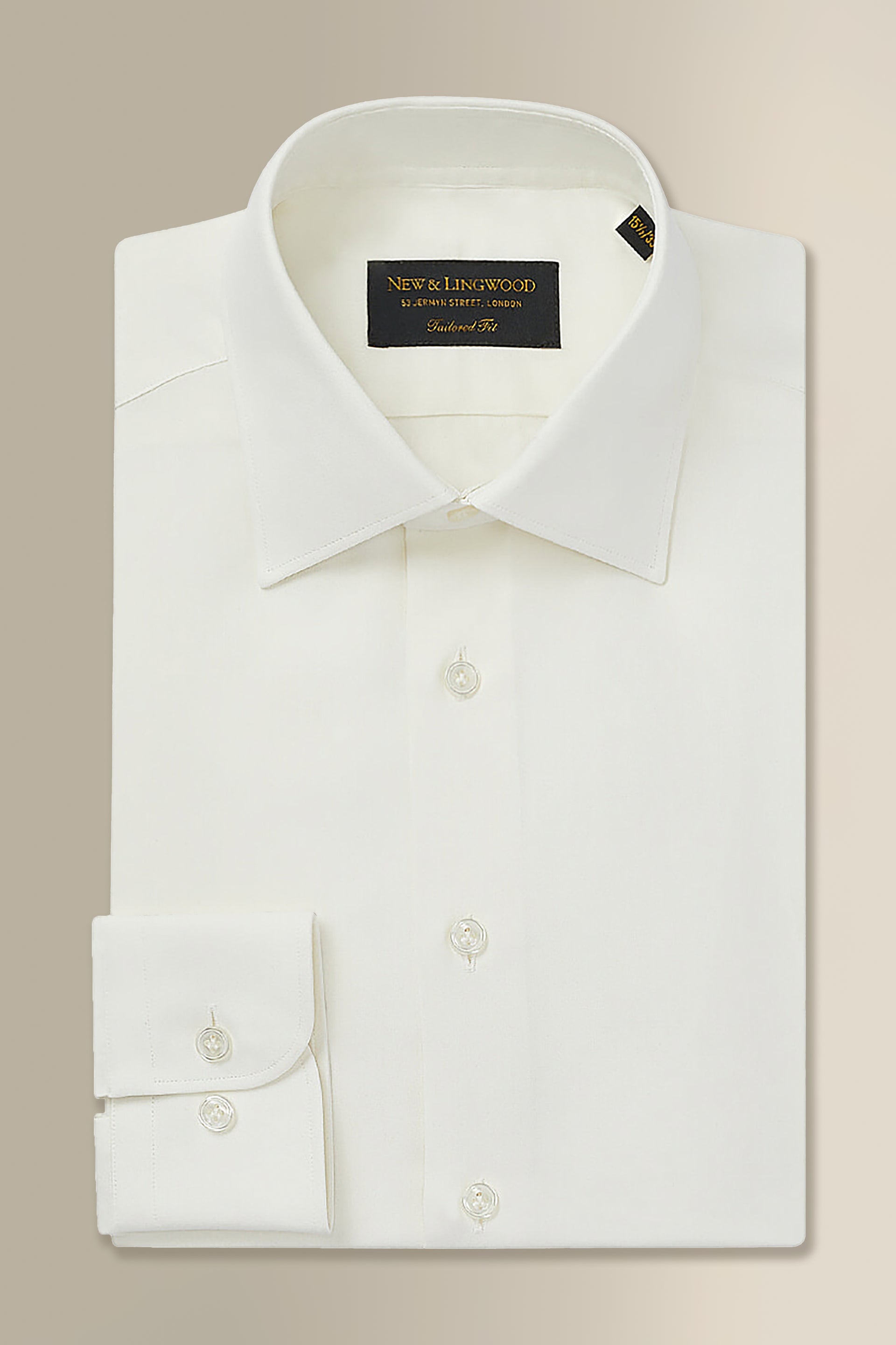 Ivory Cutaway Collar Tailored Fit Sandwash Silk Shirt