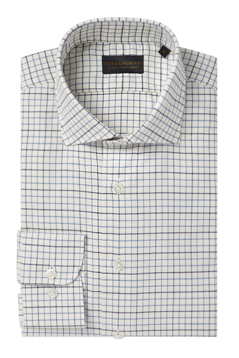 Blue Tattersall Check Soft Collar Standard Fit Shirt