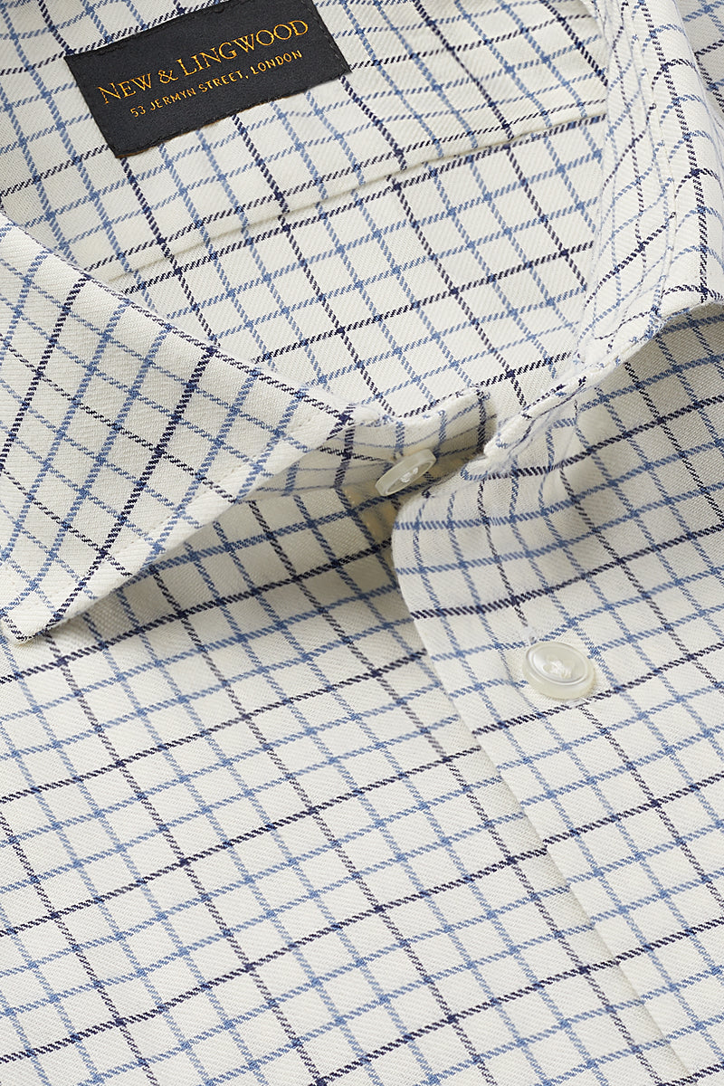 Blue Tattersall Check Soft Collar Standard Fit Shirt