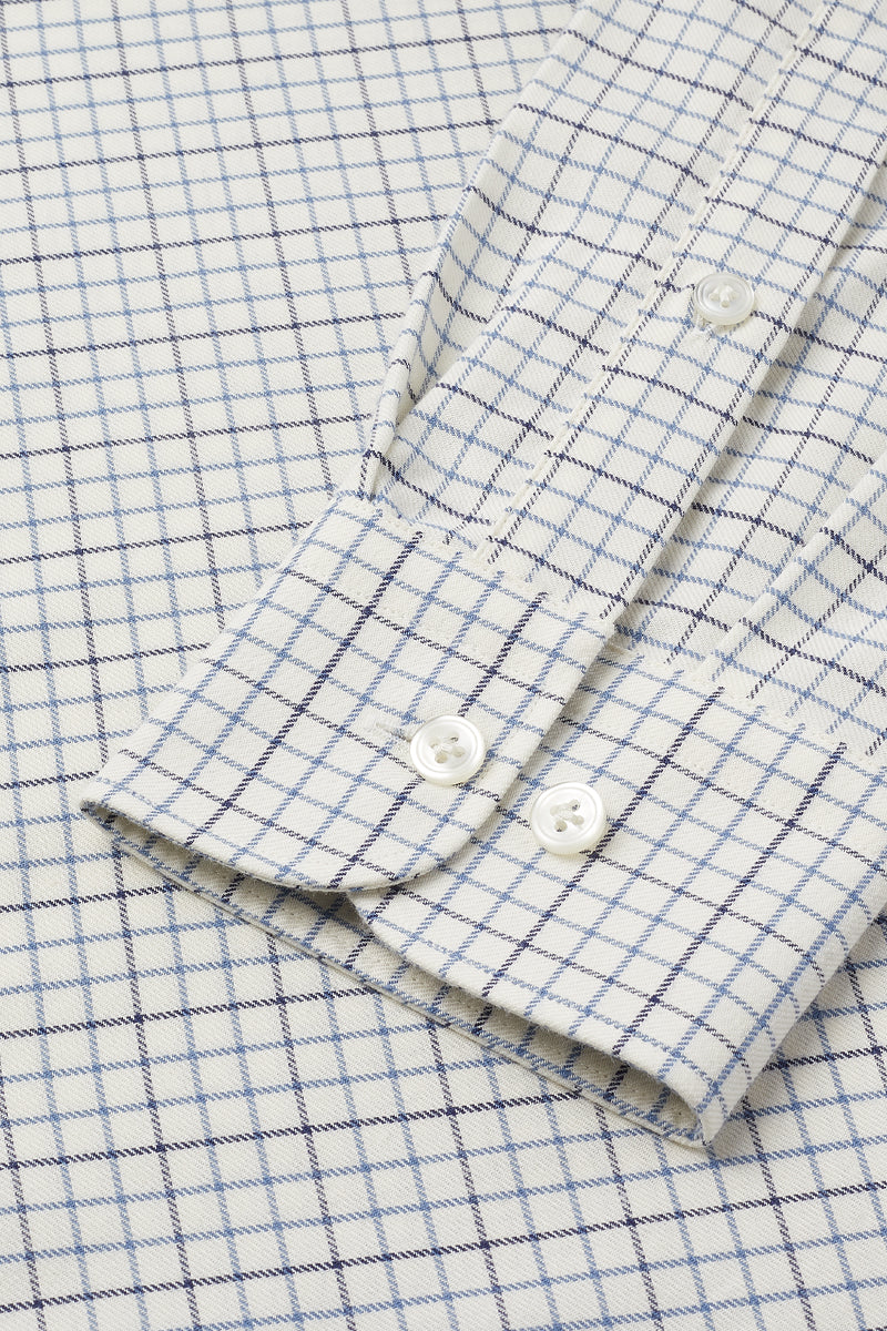 Blue Tattersall Check Soft Collar Standard Fit Shirt