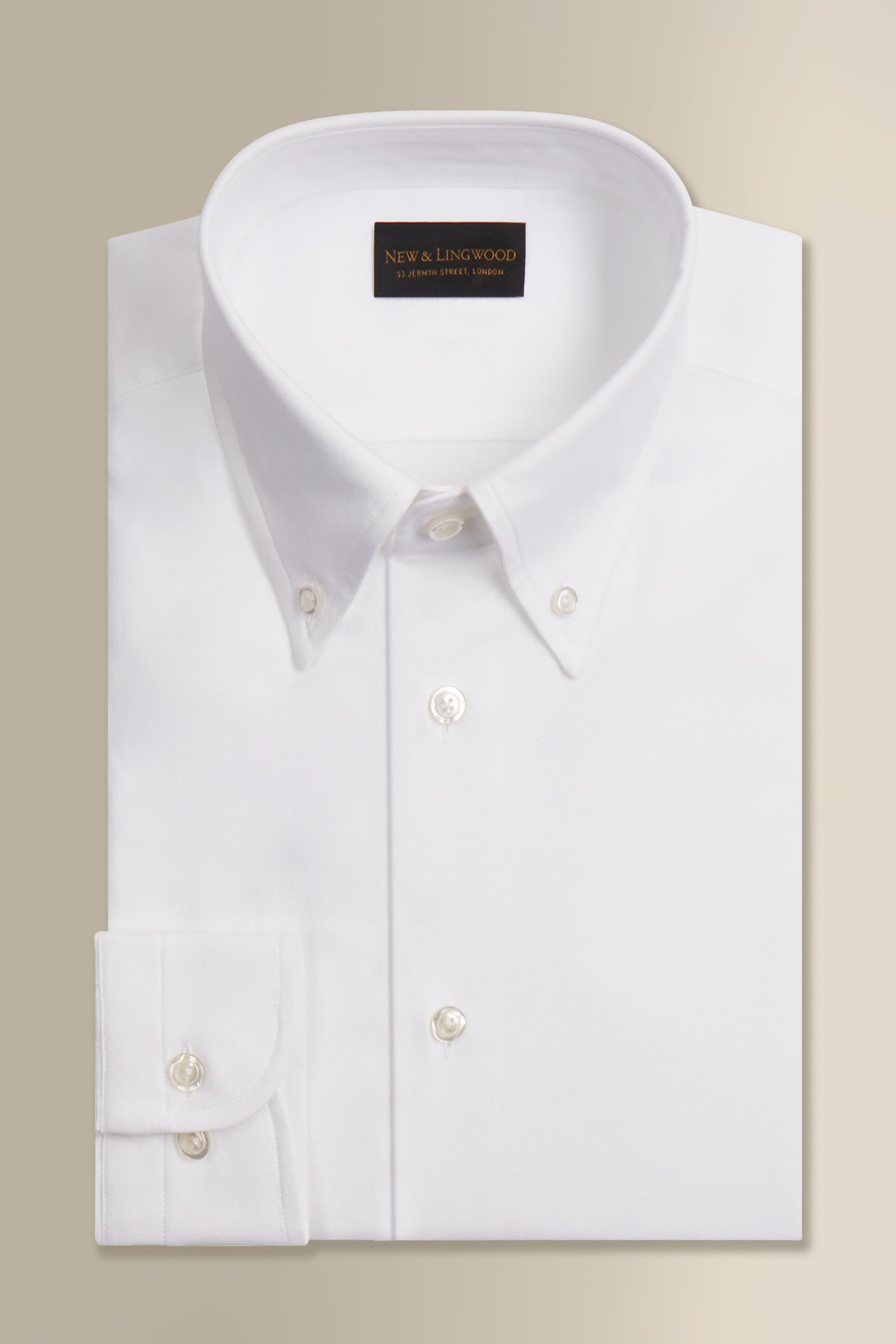 White Button Down Collar Tailored Fit Oxford Shirt