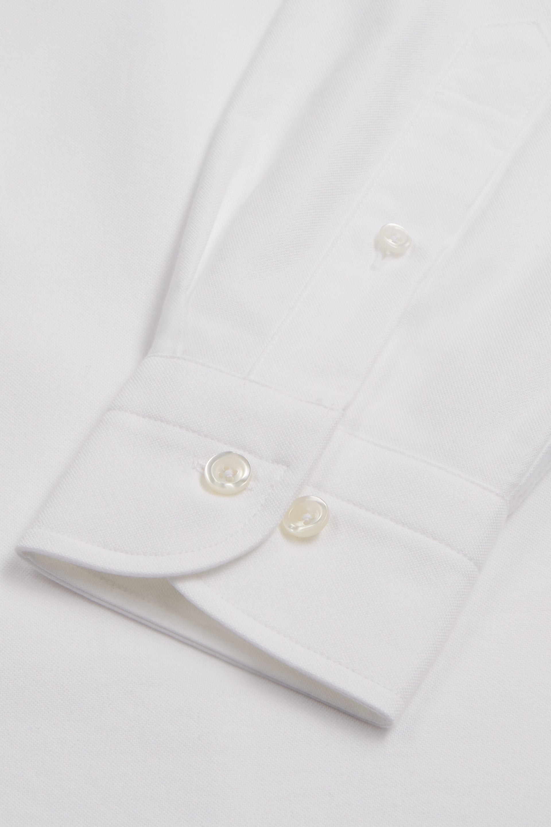 White Button Down Collar Tailored Fit Oxford Shirt