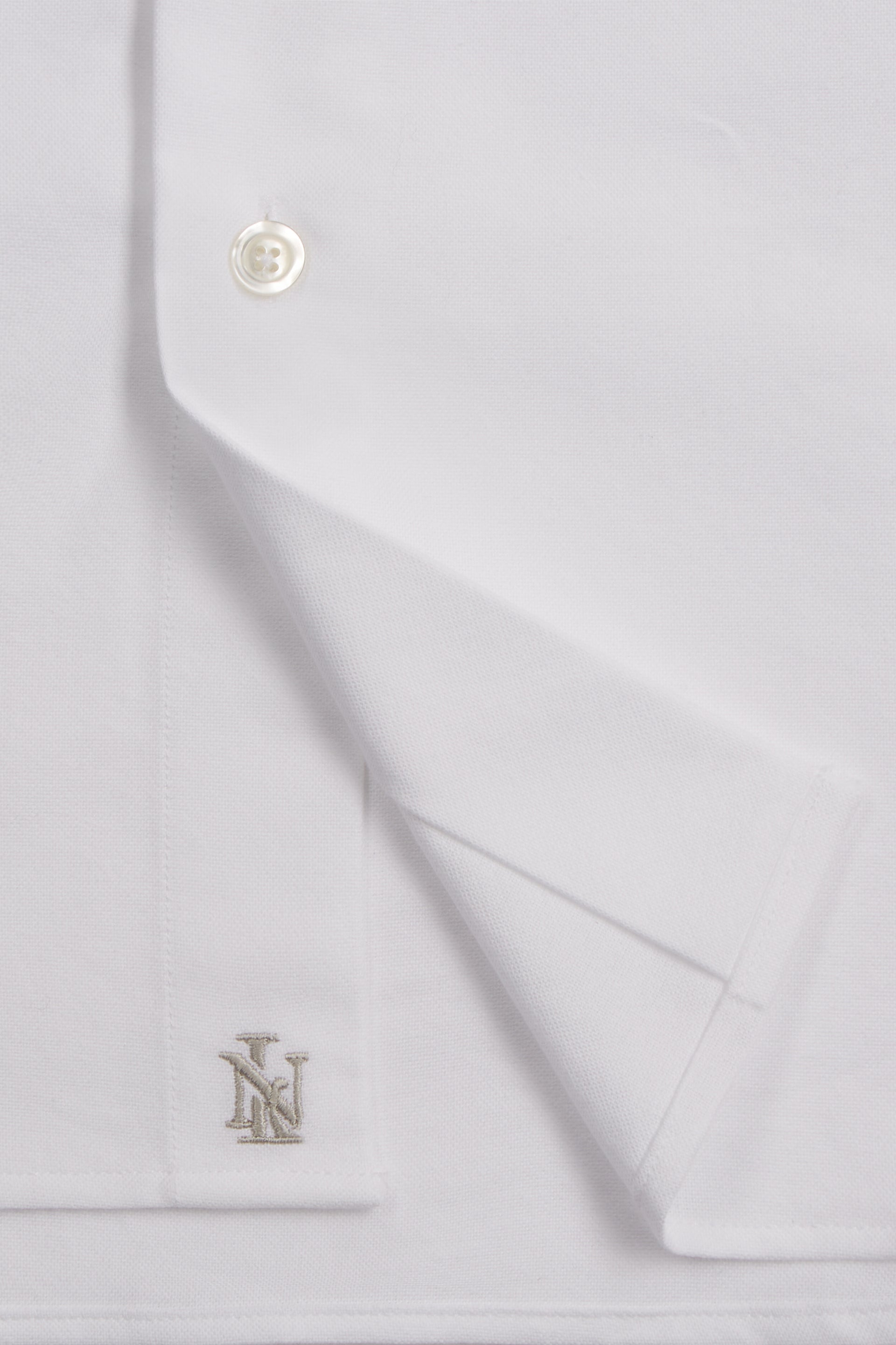 White Button Down Collar Tailored Fit Oxford Shirt