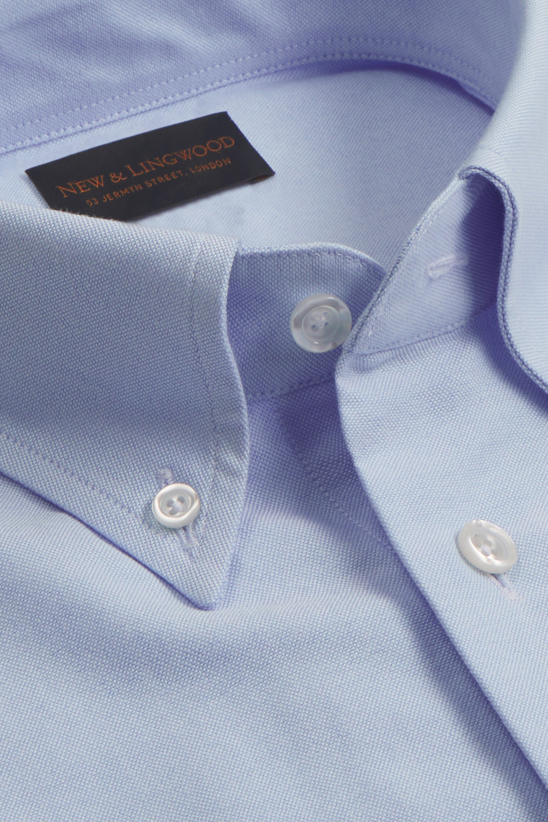 Pale Blue Button Down Collar Tailored Fit Oxford Shirt