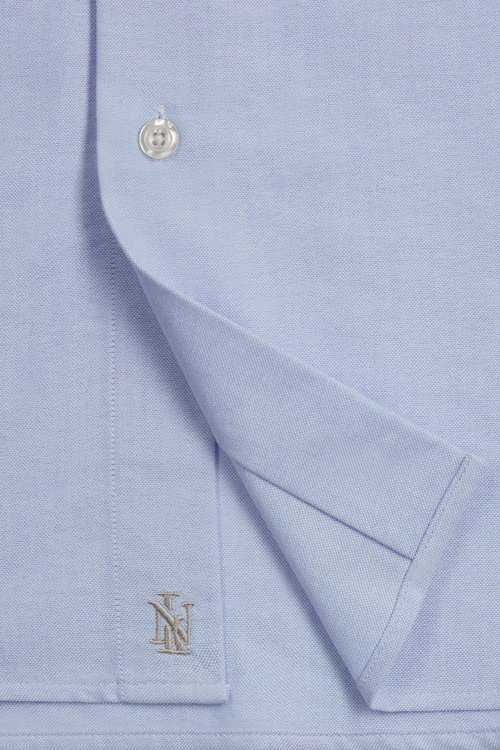 Pale Blue Button Down Collar Tailored Fit Oxford Shirt