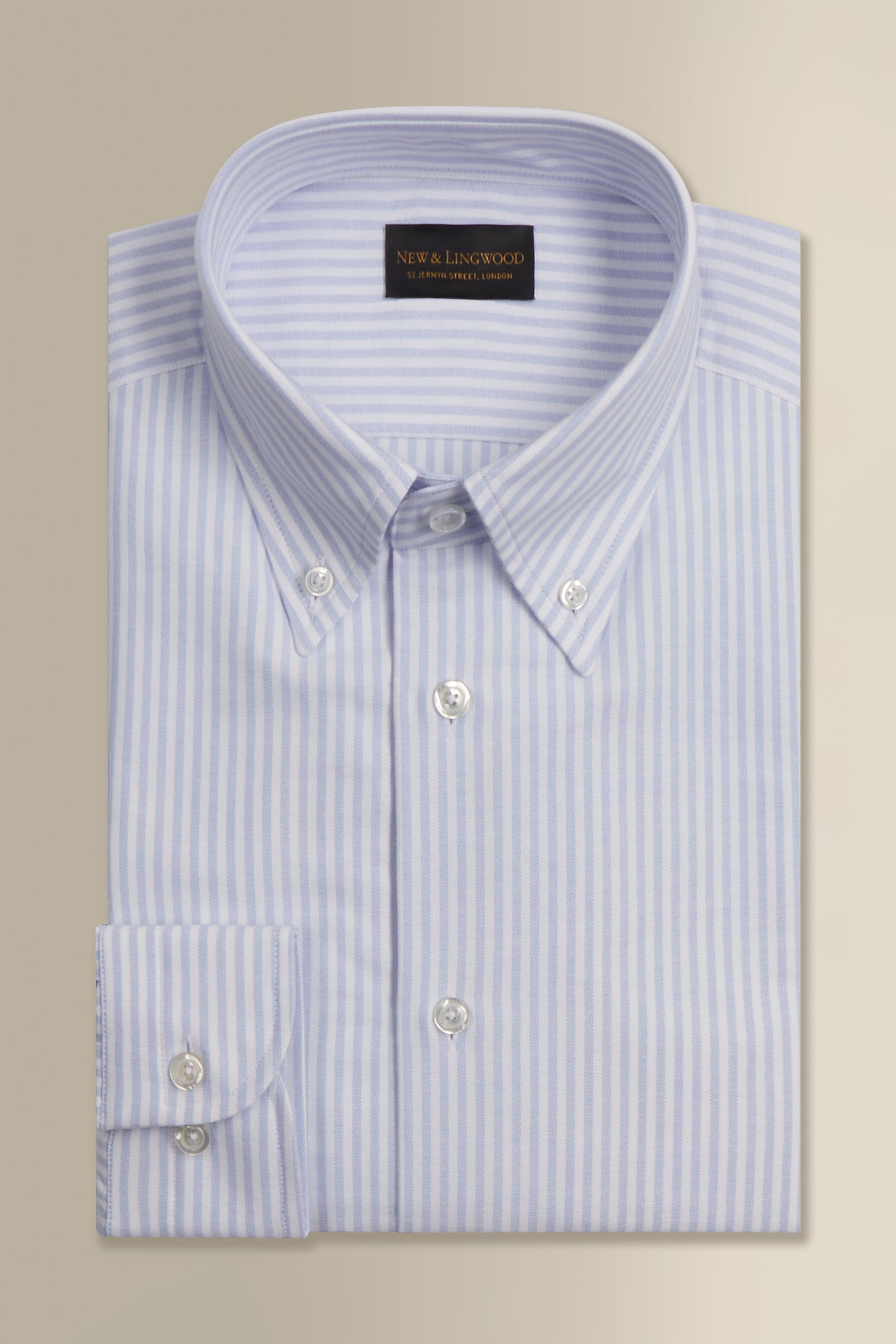 Blue Stripe Button Down Collar Tailored Fit Oxford Shirt