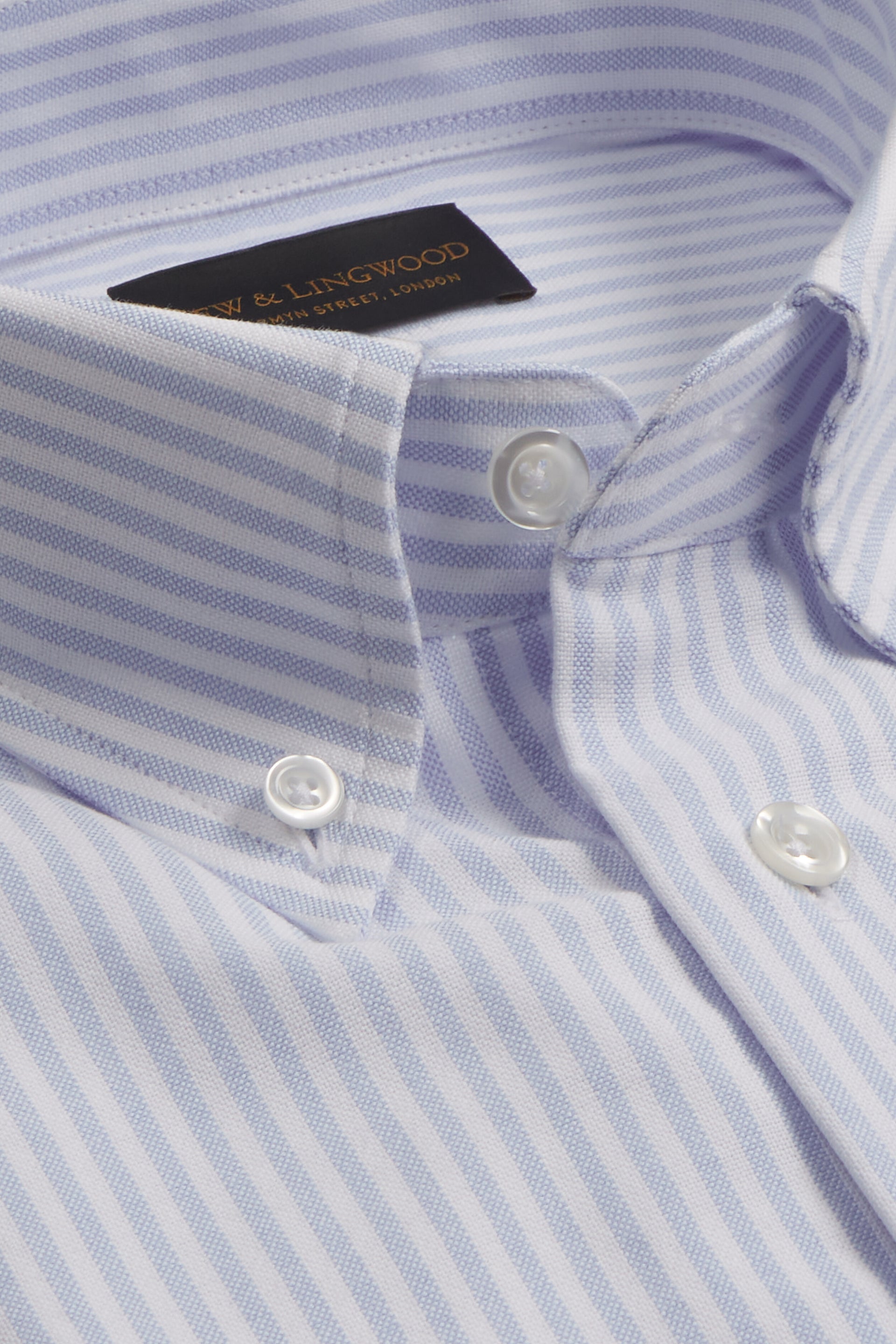 Blue Stripe Button Down Collar Tailored Fit Oxford Shirt