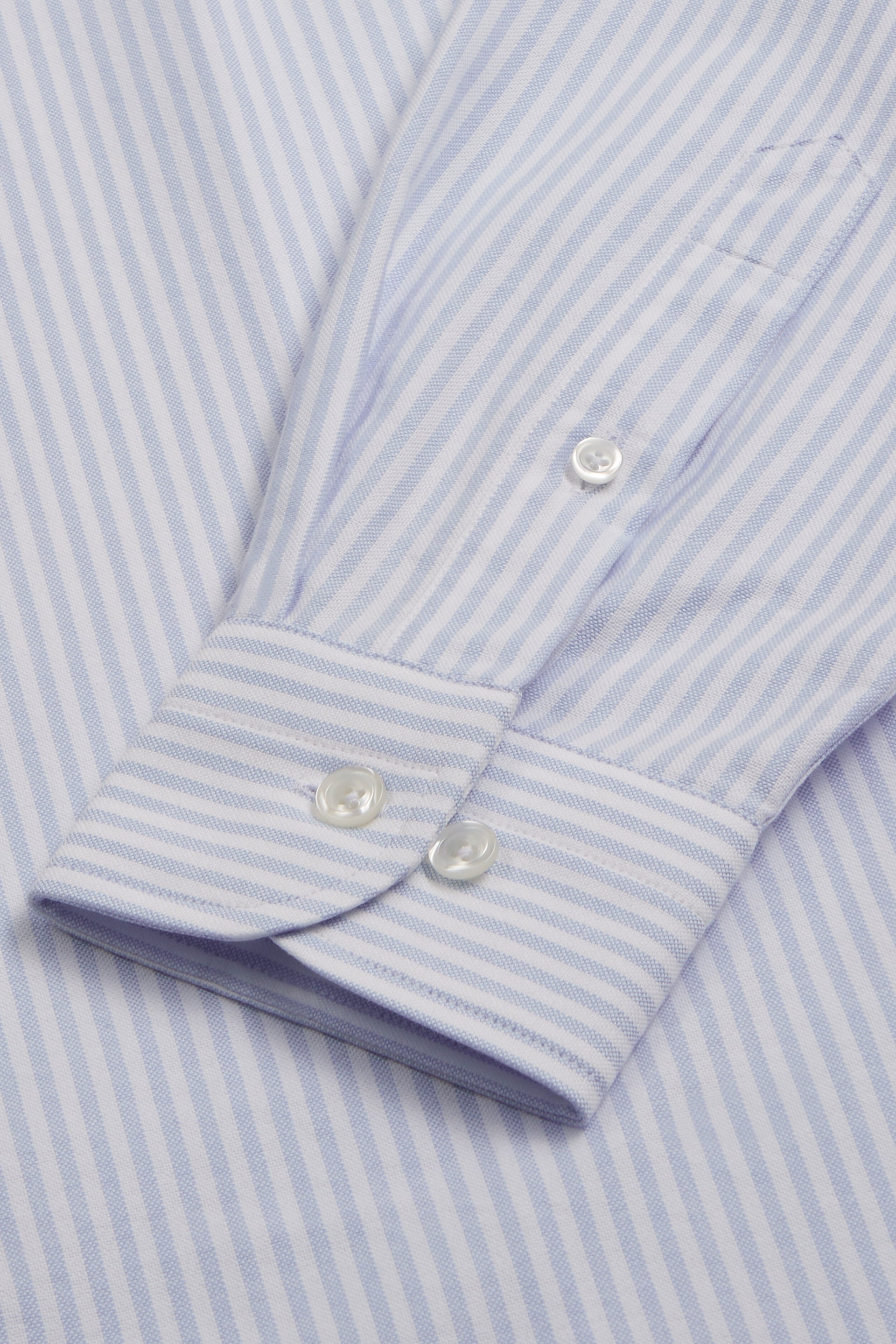 Blue Stripe Button Down Collar Tailored Fit Oxford Shirt