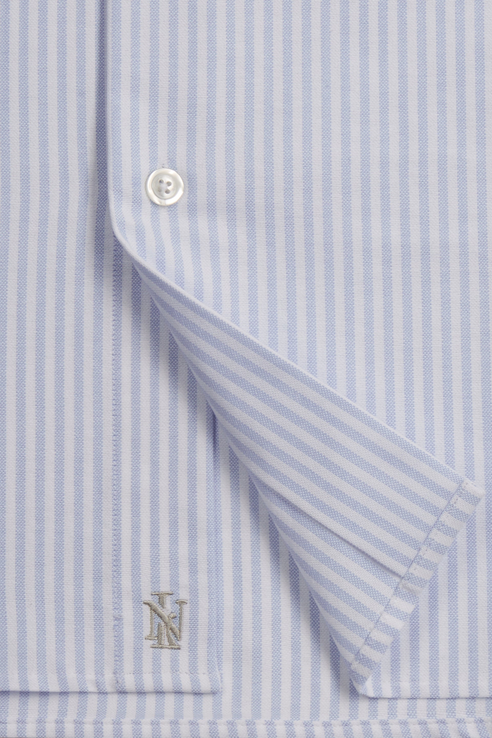 Blue Stripe Button Down Collar Tailored Fit Oxford Shirt