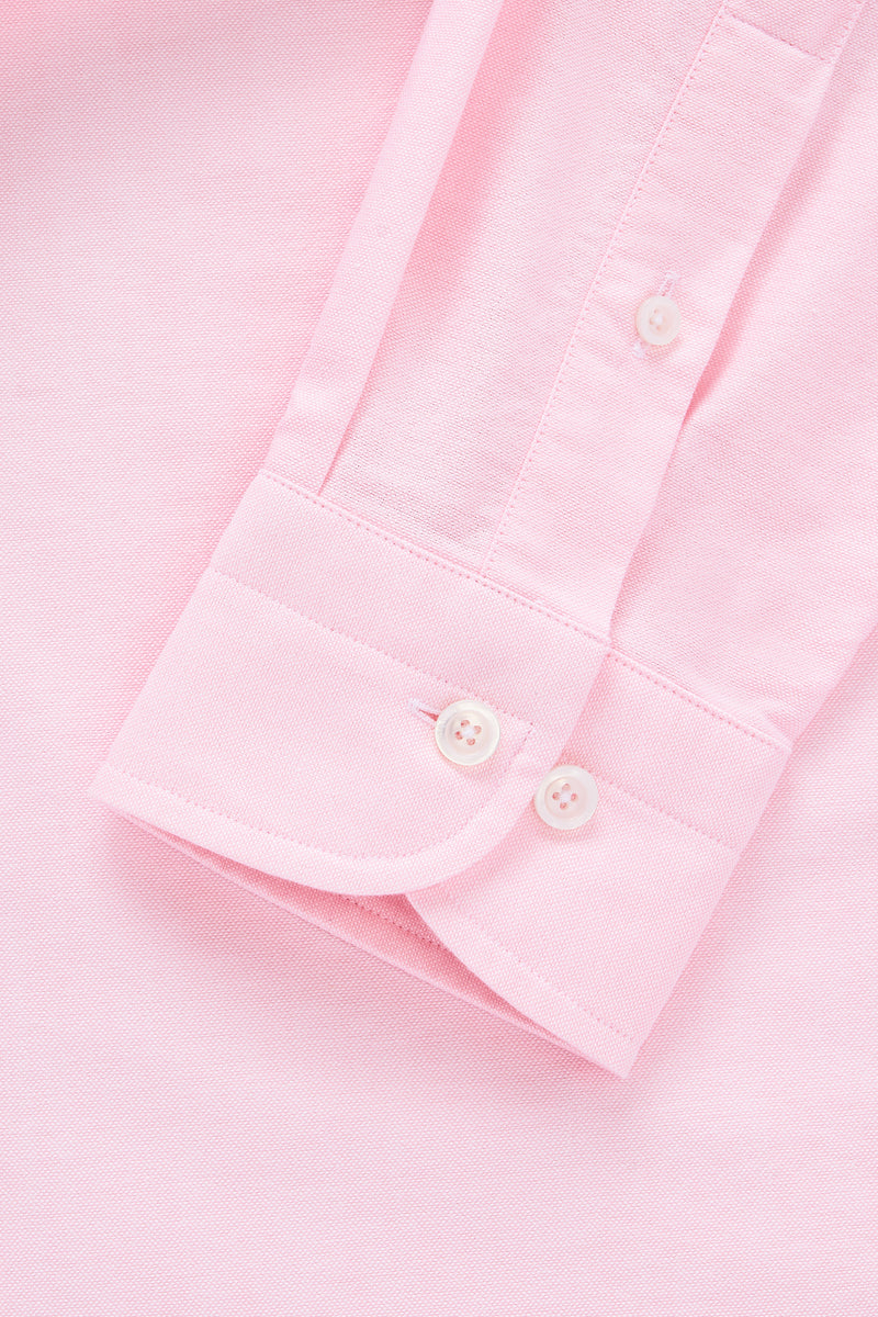 Pink Button Down Collar Tailored Fit Oxford Shirt