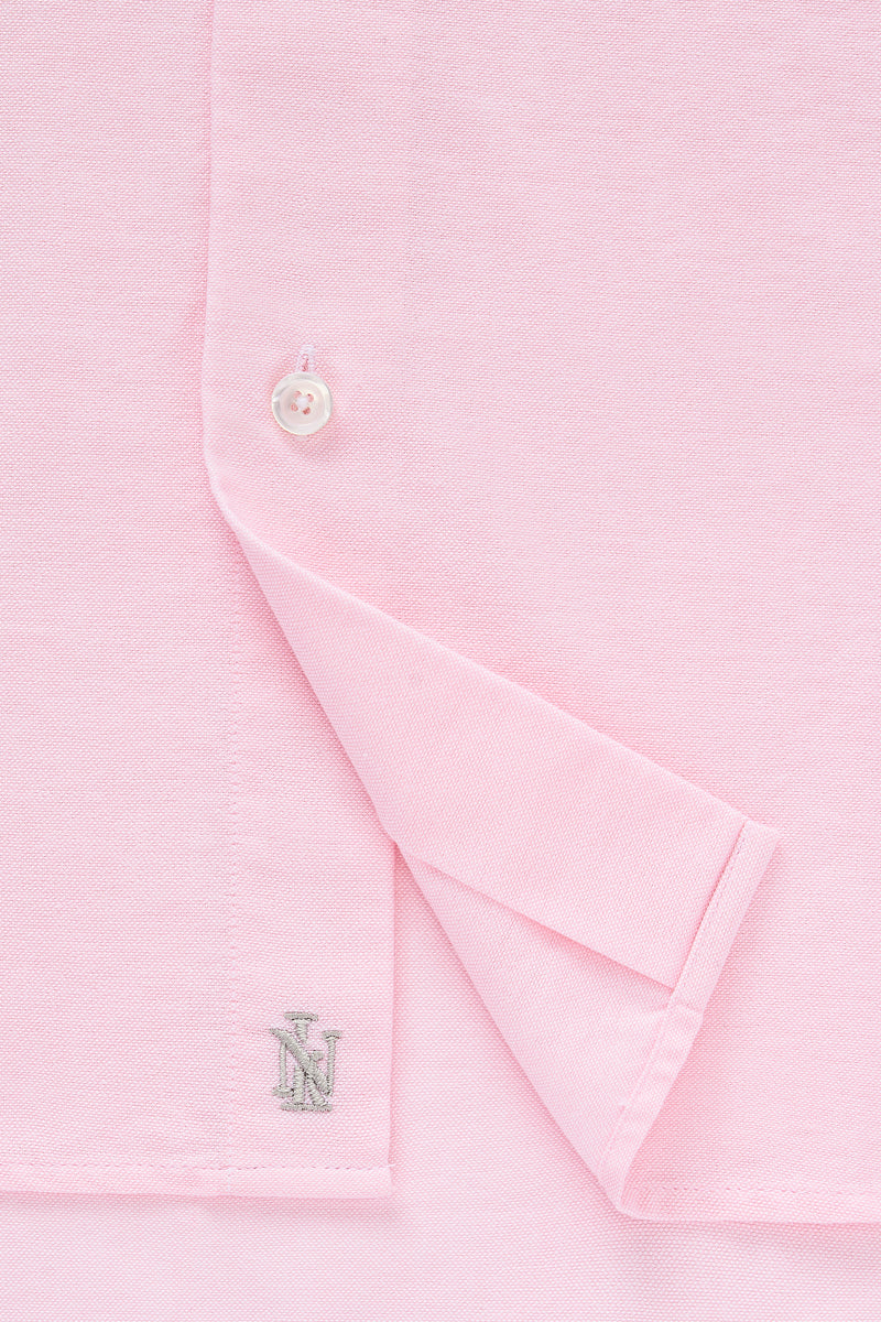 Pink Button Down Collar Tailored Fit Oxford Shirt